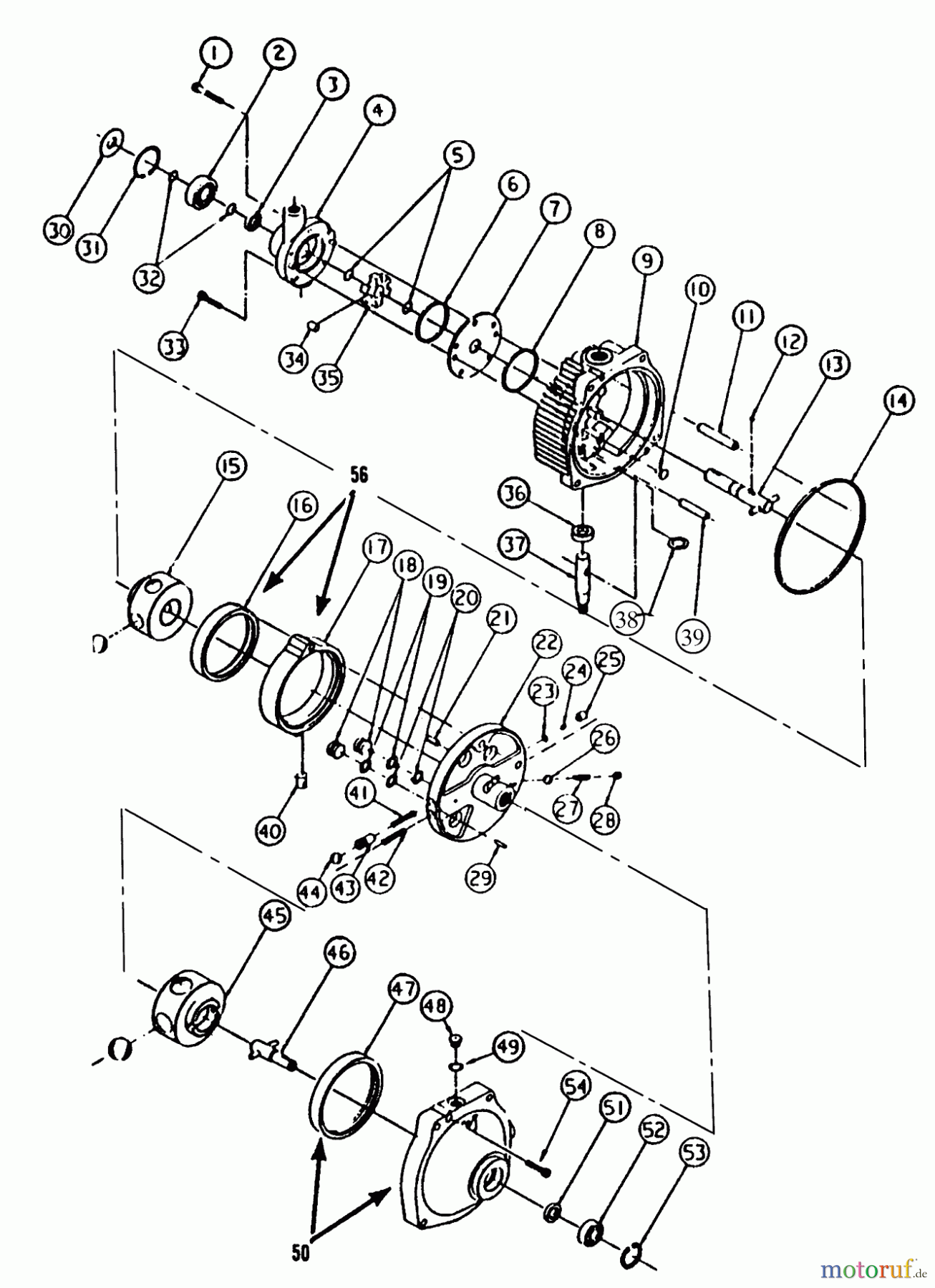 Toro Neu Mowers, Lawn & Garden Tractor Seite 1 73520 (520-H) - Toro 520-H Garden Tractor, 1995 (5900001-5900177) TRANSMISSION EATON 1100-032