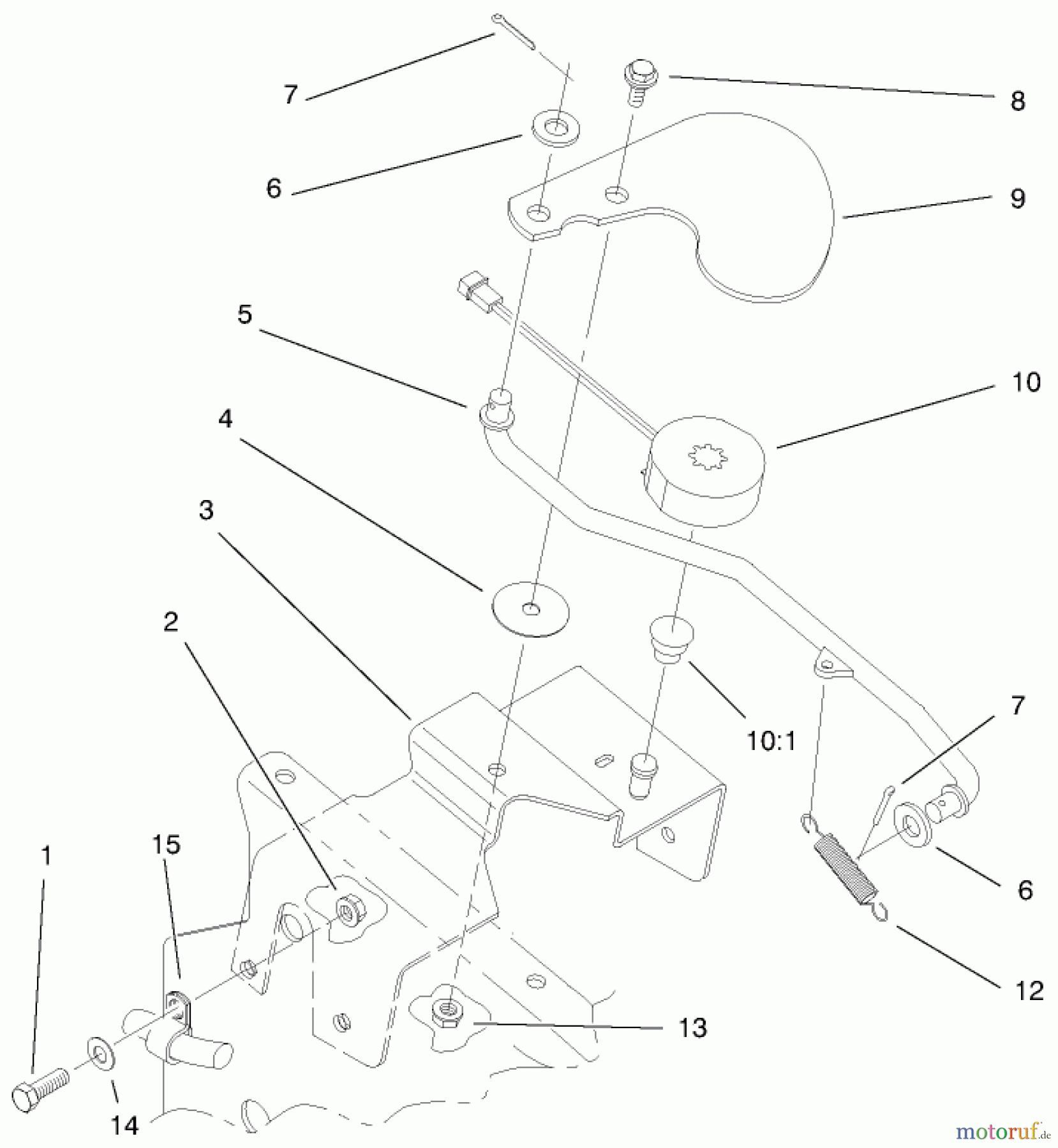  Toro Neu Mowers, Lawn & Garden Tractor Seite 1 73545 (520Lxi) - Toro 520Lxi Garden Tractor, 1998 (8900001-8999999) CRUISE CONTROL ASSEMBLY