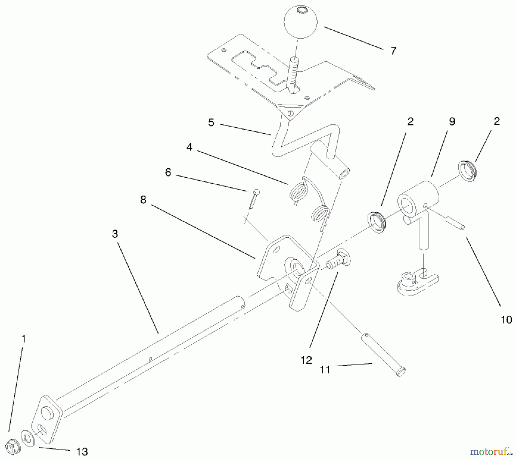  Toro Neu Mowers, Lawn & Garden Tractor Seite 1 73546 (520Lxi) - Toro 520Lxi Garden Tractor, 1998 (8900001-8999999) HI-LO SHIFT ASSEMBLY