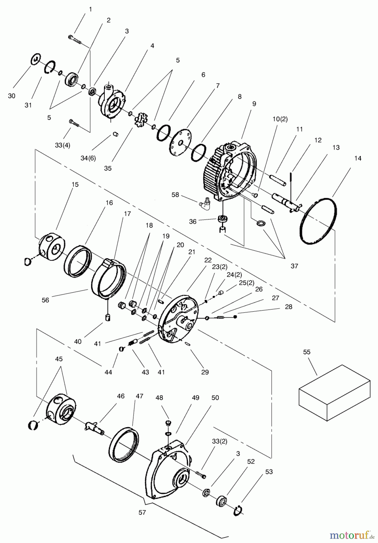  Toro Neu Mowers, Lawn & Garden Tractor Seite 1 73547 (520Lxi) - Toro 520Lxi Garden Tractor, 1999 (9900001-9999999) TRANSMISSION ASSEMBLY