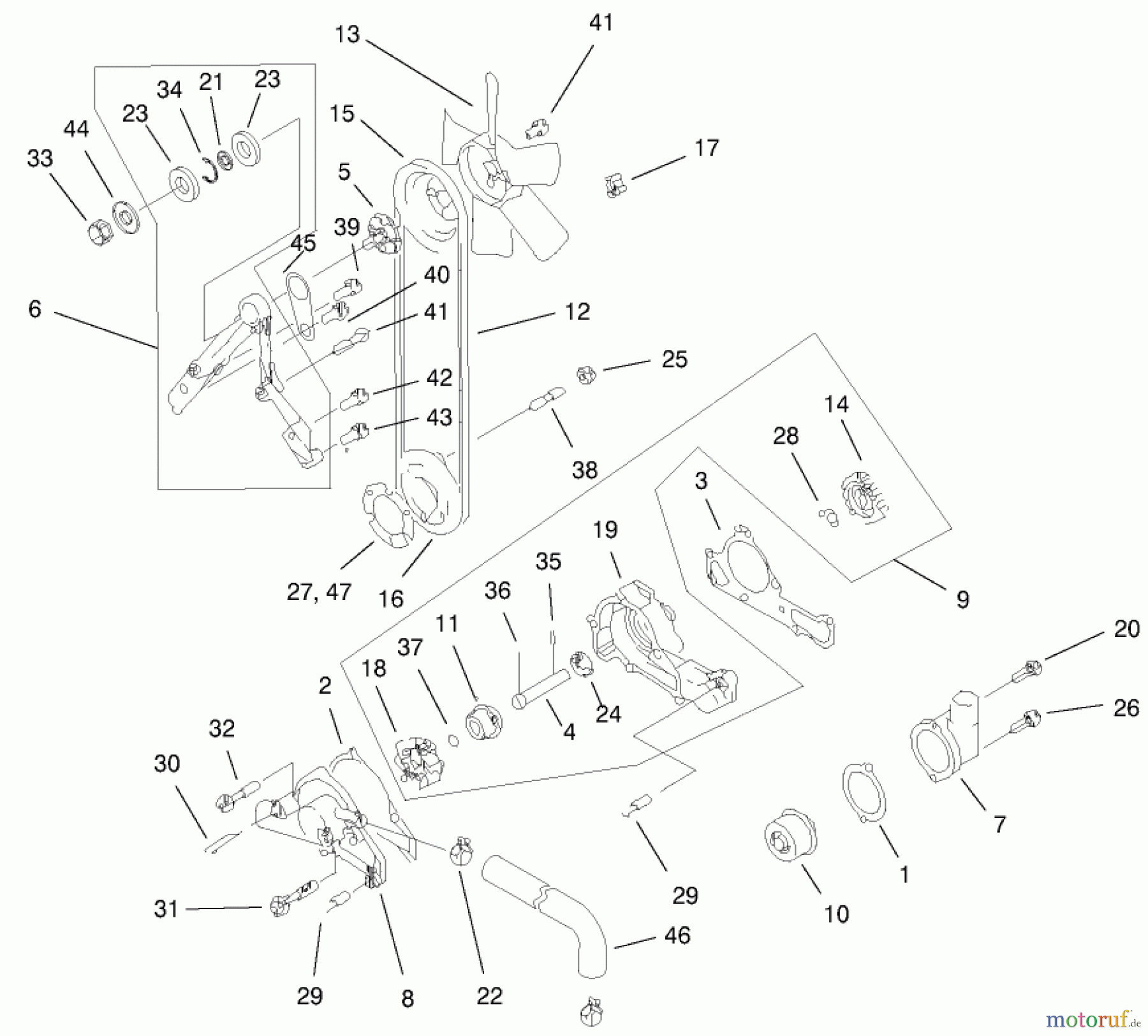  Toro Neu Mowers, Lawn & Garden Tractor Seite 1 73580 (520Lxi) - Toro 520Lxi Garden Tractor, 2000 (200000001-200999999) COOLING ASSEMBLY