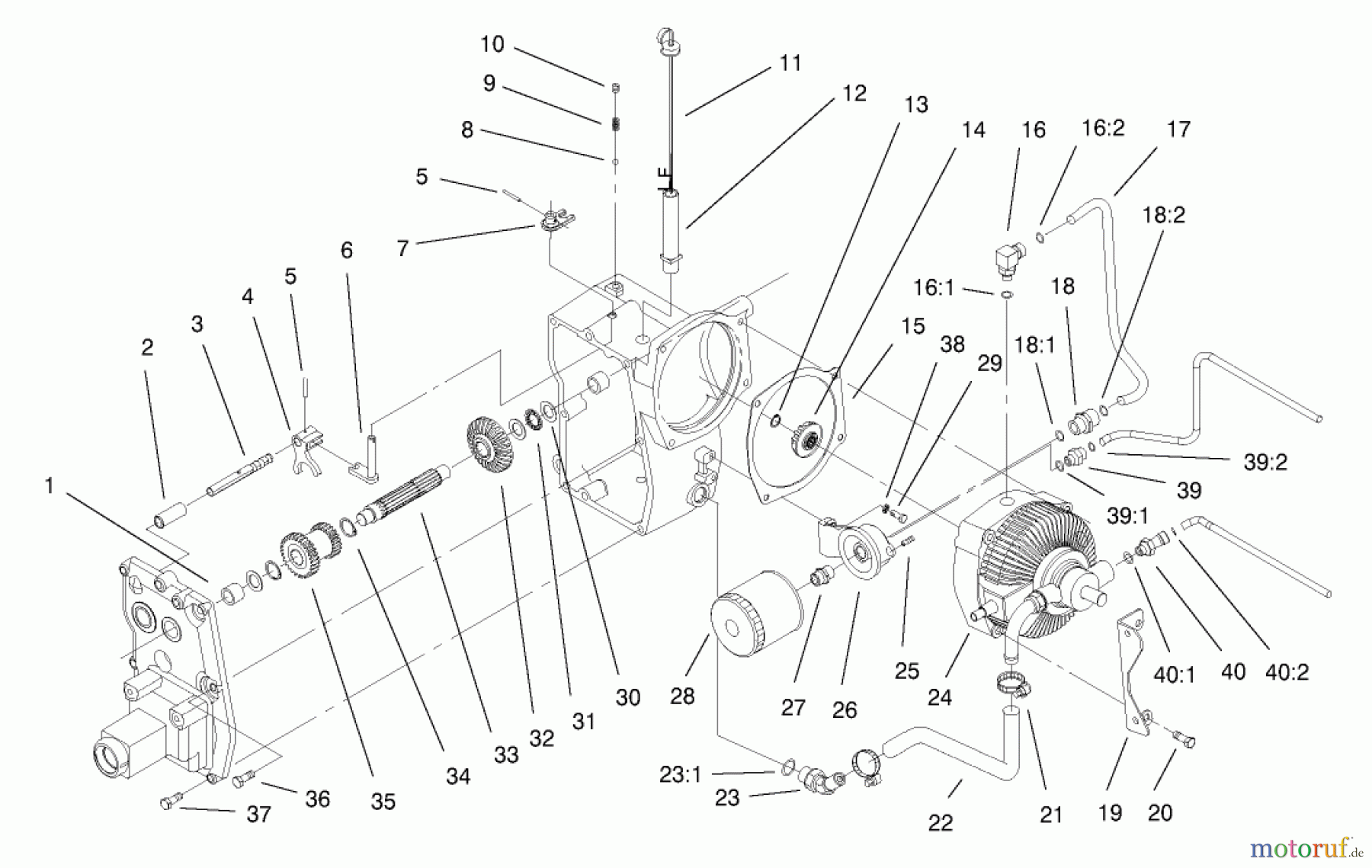 Toro Neu Mowers, Lawn & Garden Tractor Seite 1 73580 (520Lxi) - Toro 520Lxi Garden Tractor, 2000 (200000001-200999999) HYDRO TRANSAXLE ASSEMBLY #2