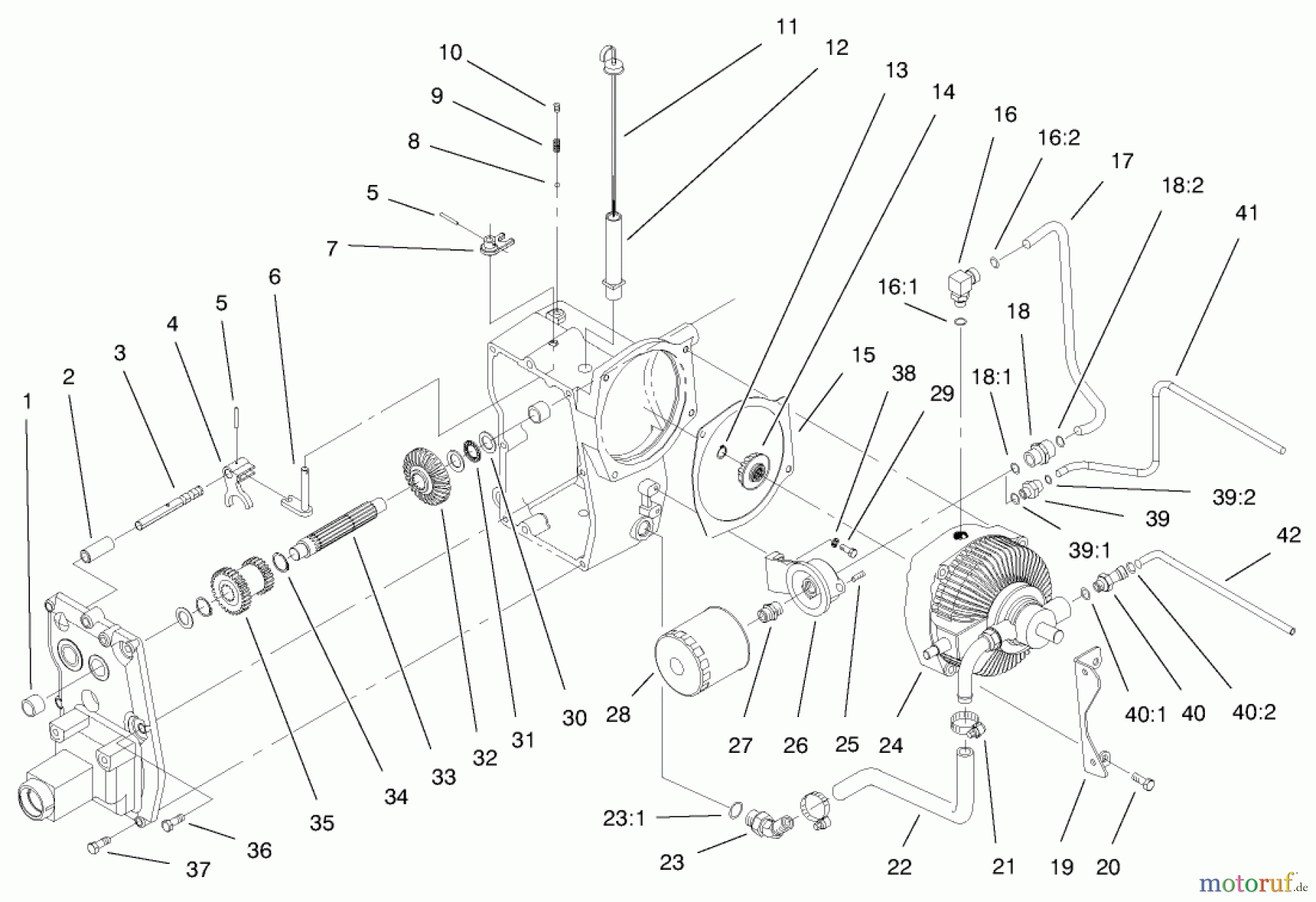  Toro Neu Mowers, Lawn & Garden Tractor Seite 1 73551 (523Dxi) - Toro 523Dxi Garden Tractor, 1998 (8900001-8999999) HYDRO TRANS AXLE ASSEMBLY #2