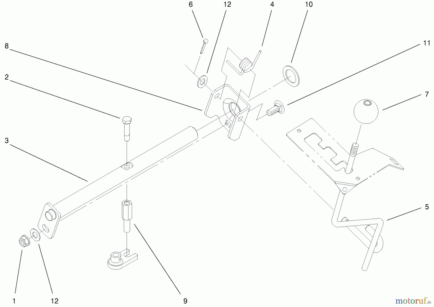  Toro Neu Mowers, Lawn & Garden Tractor Seite 1 73552 (523Dxi) - Toro 523Dxi Garden Tractor, 2000 (200000001-200999999) HI-LO SHIFT ASSEMBLY