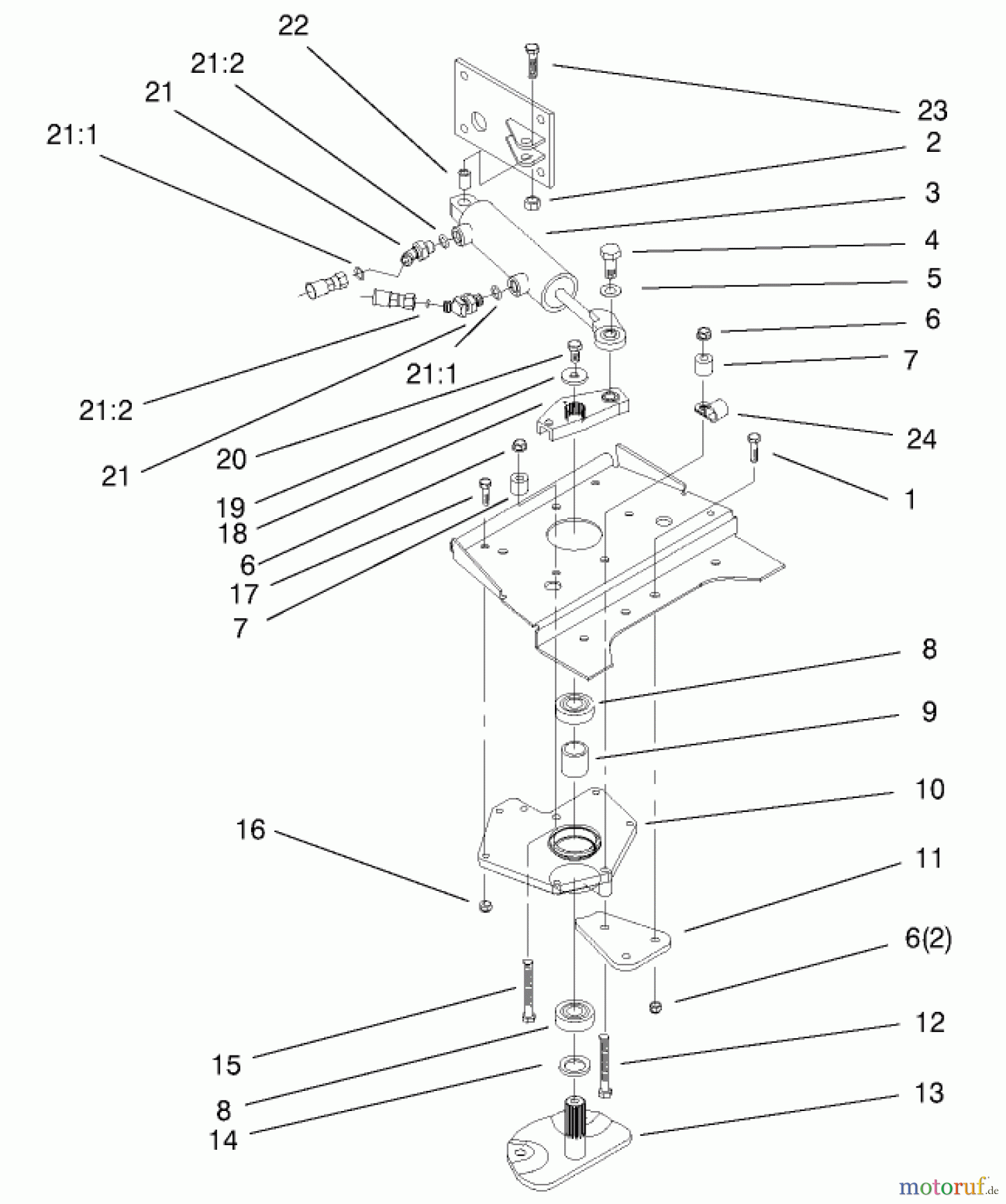  Toro Neu Mowers, Lawn & Garden Tractor Seite 1 73552 (523Dxi) - Toro 523Dxi Garden Tractor, 2000 (200000001-200999999) POWER STEERING LOWER ASSEMBLY