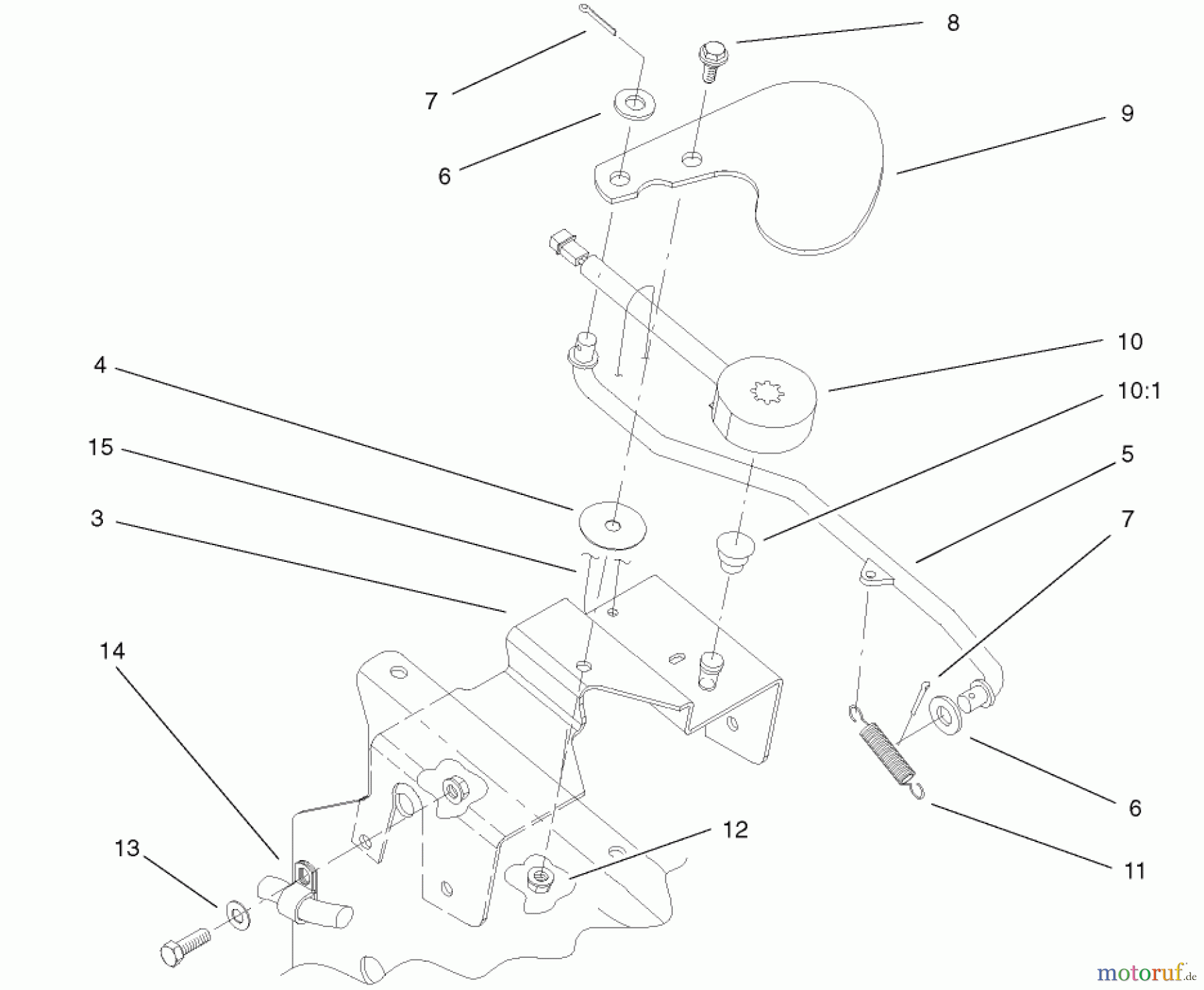  Toro Neu Mowers, Lawn & Garden Tractor Seite 1 73561 (522xi) - Toro 522xi Garden Tractor, 2002 (220000001-220999999) CRUISE CONTROL ASSEMBLY