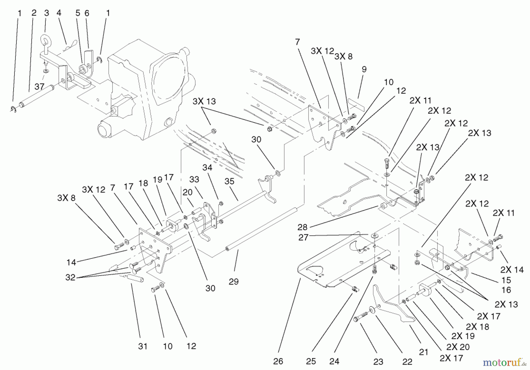  Toro Neu Mowers, Lawn & Garden Tractor Seite 1 73561 (522xi) - Toro 522xi Garden Tractor, 2004 (240000001-240999999) ATTACH-A-MATIC & HITCH ASSEMBLY