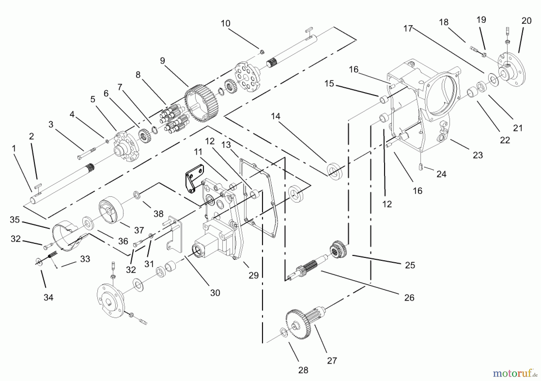  Toro Neu Mowers, Lawn & Garden Tractor Seite 1 73561 (550) - Toro 550 Garden Tractor, 2005 (250000001-250999999) HYDRO TRANSAXLE SHAFT ASSEMBLY