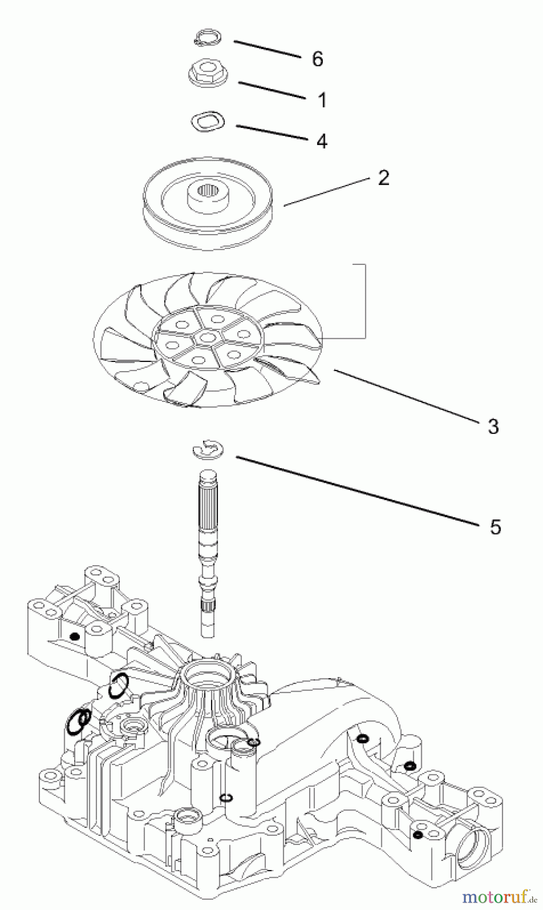 Toro Neu Mowers, Lawn & Garden Tractor Seite 1 74570 (170-DH) - Toro 170-DH Lawn Tractor, 2003 (230000001-230999999) FAN PULLEY ASSEMBLY TRANSMISSION ASSEMBLY NO. 104-2889