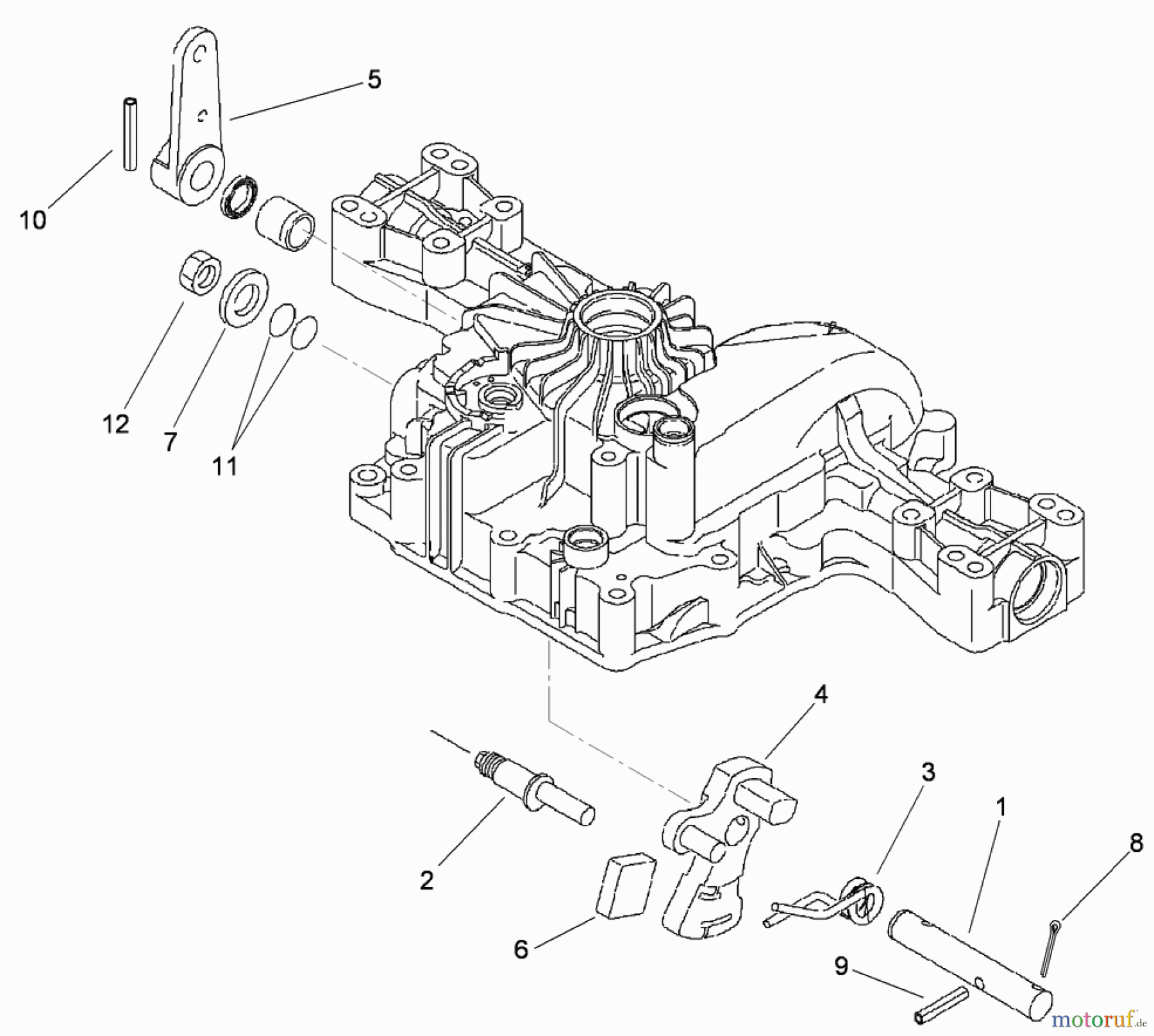  Toro Neu Mowers, Lawn & Garden Tractor Seite 1 74571 (DH 200) - Toro DH 200 Lawn Tractor, 2005 (250000001-250999999) CONTROL SHAFT ASSEMBLY TRANSMISSION ASSEMBLY NO. 104-2889