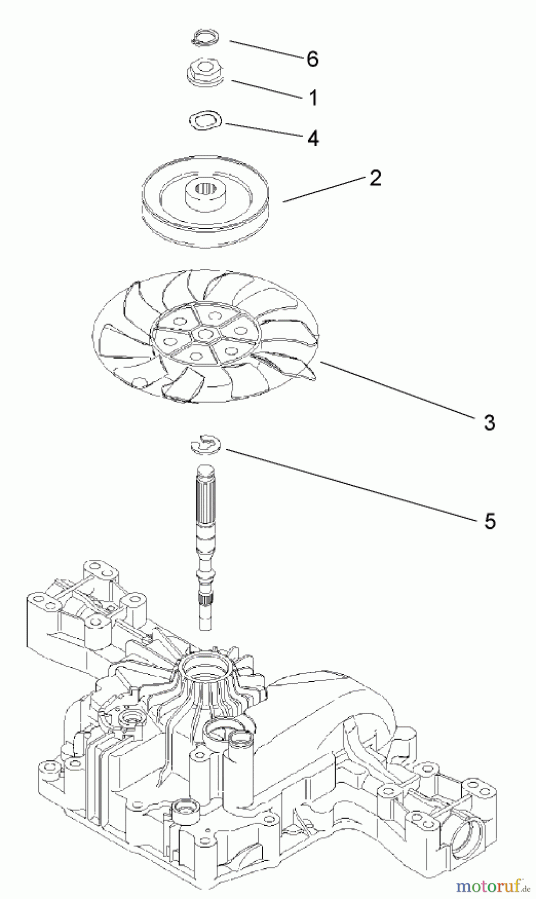  Toro Neu Mowers, Lawn & Garden Tractor Seite 1 74571 (DH 200) - Toro DH 200 Lawn Tractor, 2006 (260000001-260999999) FAN PULLEY ASSEMBLY TRANSMISSION ASSEMBLY NO. 104-2889