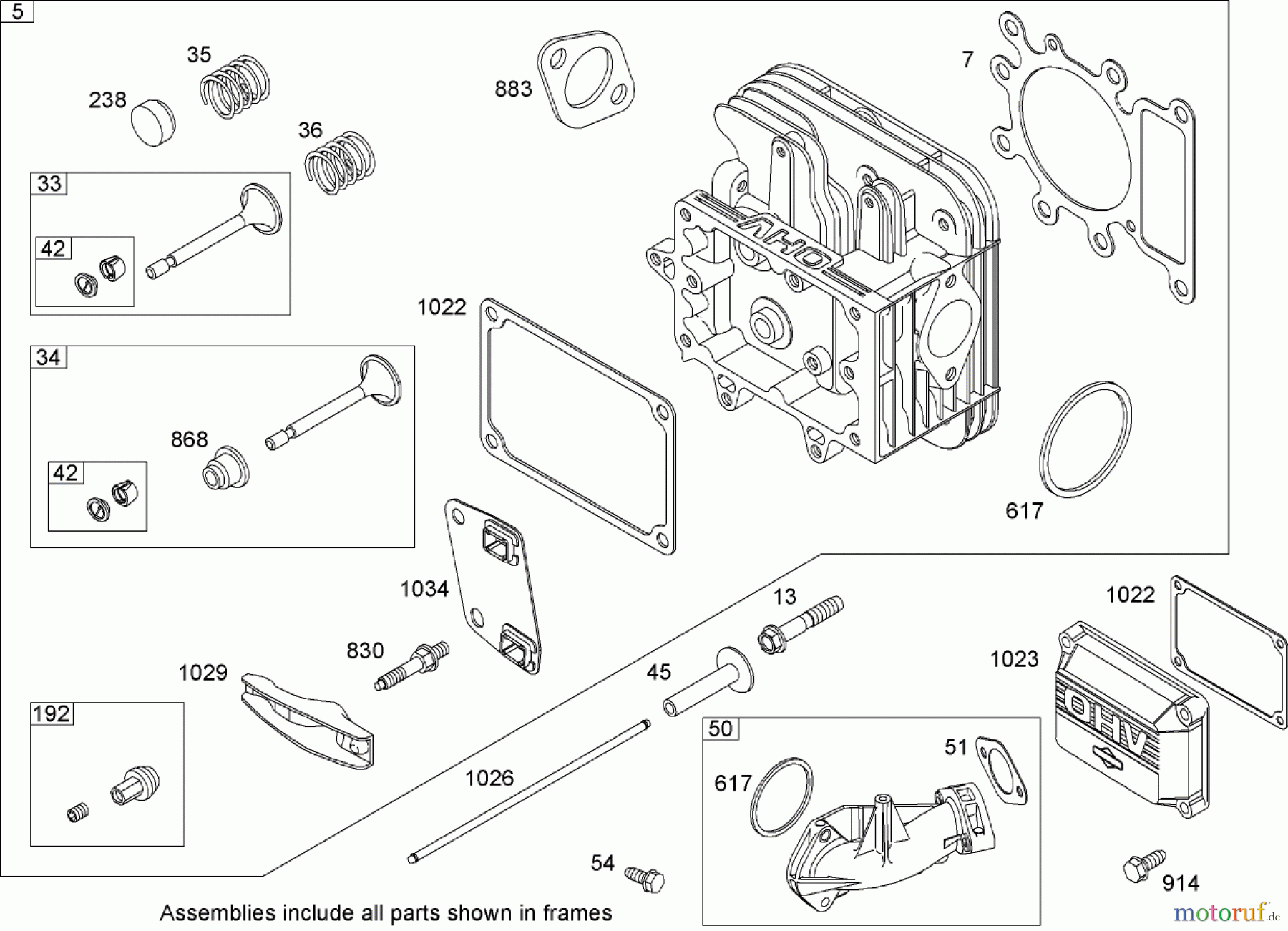 Toro Neu Mowers, Lawn & Garden Tractor Seite 1 74582 (DH 210) - Toro DH 210 Lawn Tractor, 2007 (270000001-270999999) CYLINDER HEAD ASSEMBLY BRIGGS AND STRATTON MODEL 31G777-0130-E1