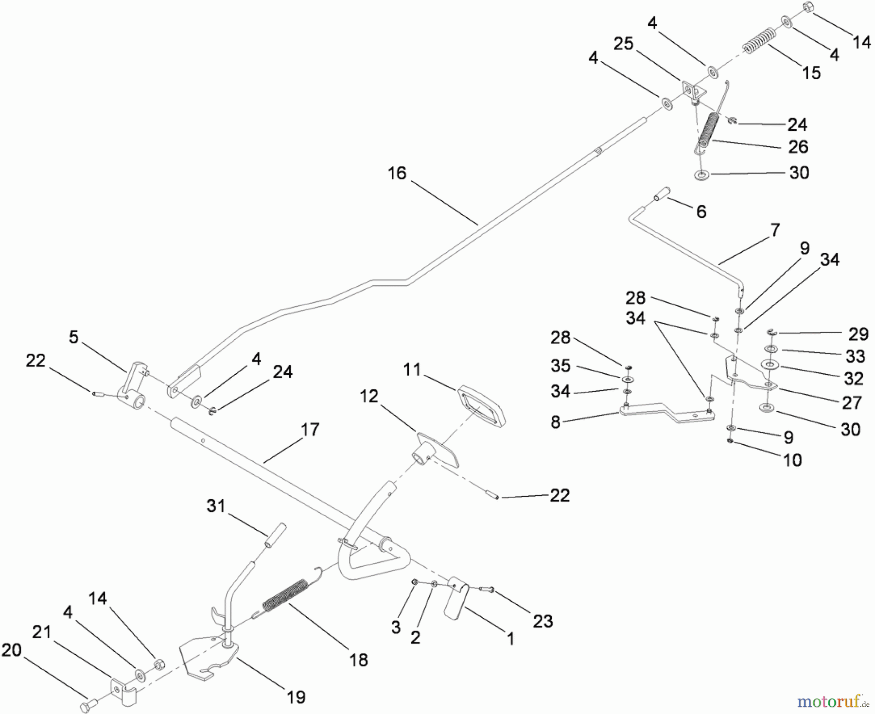  Toro Neu Mowers, Lawn & Garden Tractor Seite 1 74582 (DH 210) - Toro DH 210 Lawn Tractor, 2009 (290000001-290999999) OPERATION - BRAKE AND BYPASS ASSEMBLY