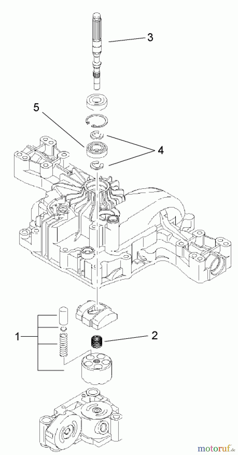  Toro Neu Mowers, Lawn & Garden Tractor Seite 1 74582 (DH 210) - Toro DH 210 Lawn Tractor, 2008 (280000001-280999999) PUMP SHAFT ASSEMBLY TRANSMISSION ASSEMBLY NO. 114-3155