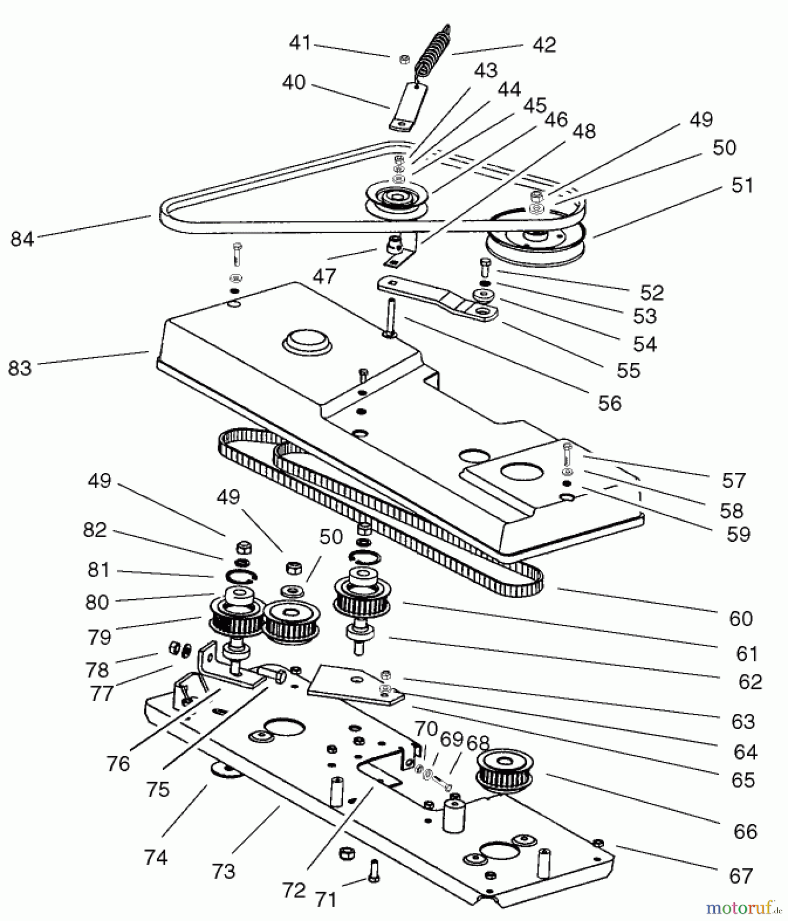 Toro Neu Mowers, Lawn & Garden Tractor Seite 1 74590 (190-DH) - Toro 190-DH Lawn Tractor, 2001 (210000001-210999999) CUTTING PAN ASSEMBLY