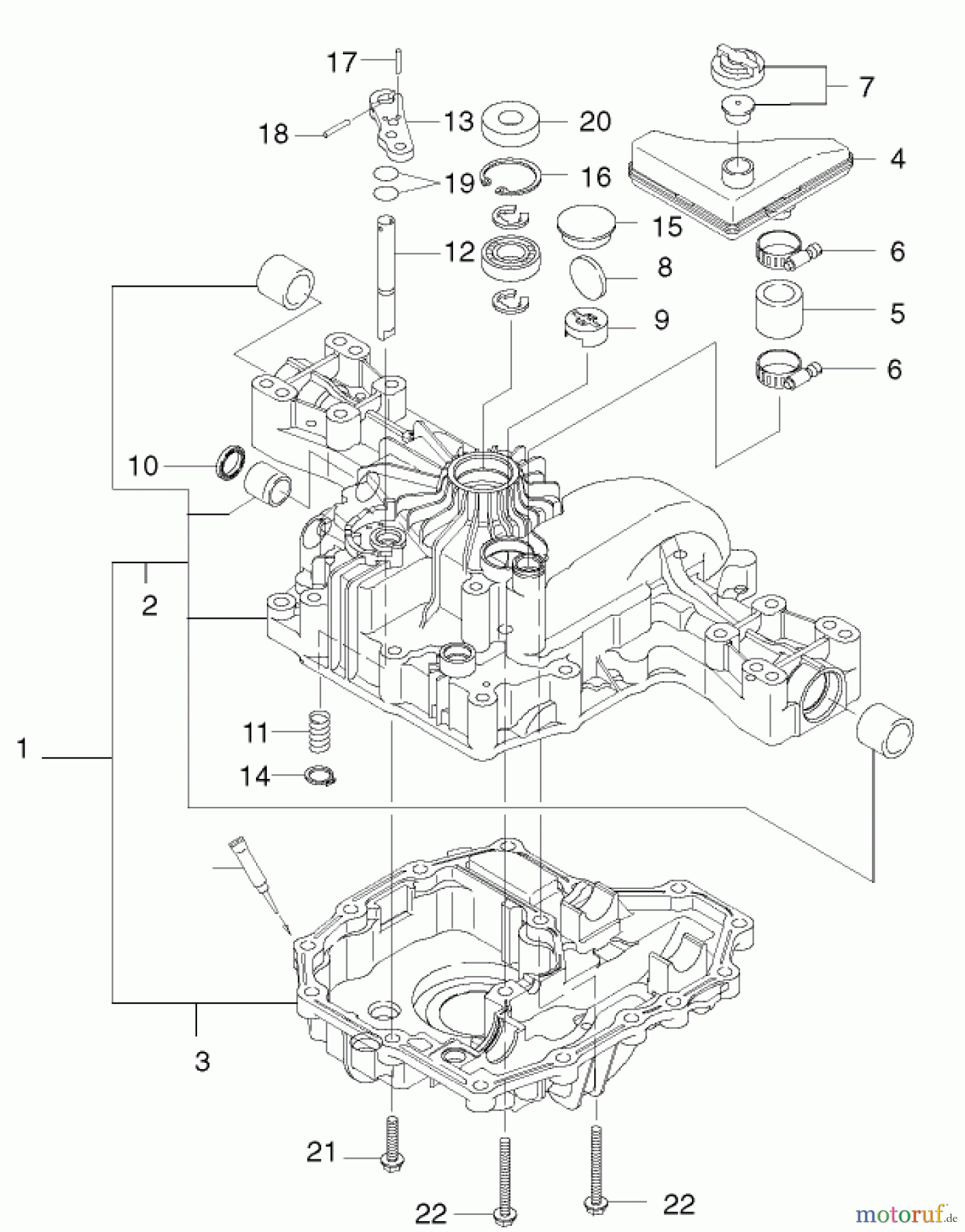  Toro Neu Mowers, Lawn & Garden Tractor Seite 1 74590 (190-DH) - Toro 190-DH Lawn Tractor, 2002 (220000001-220999999) TRANSAXLE CASE ASSEMBLY