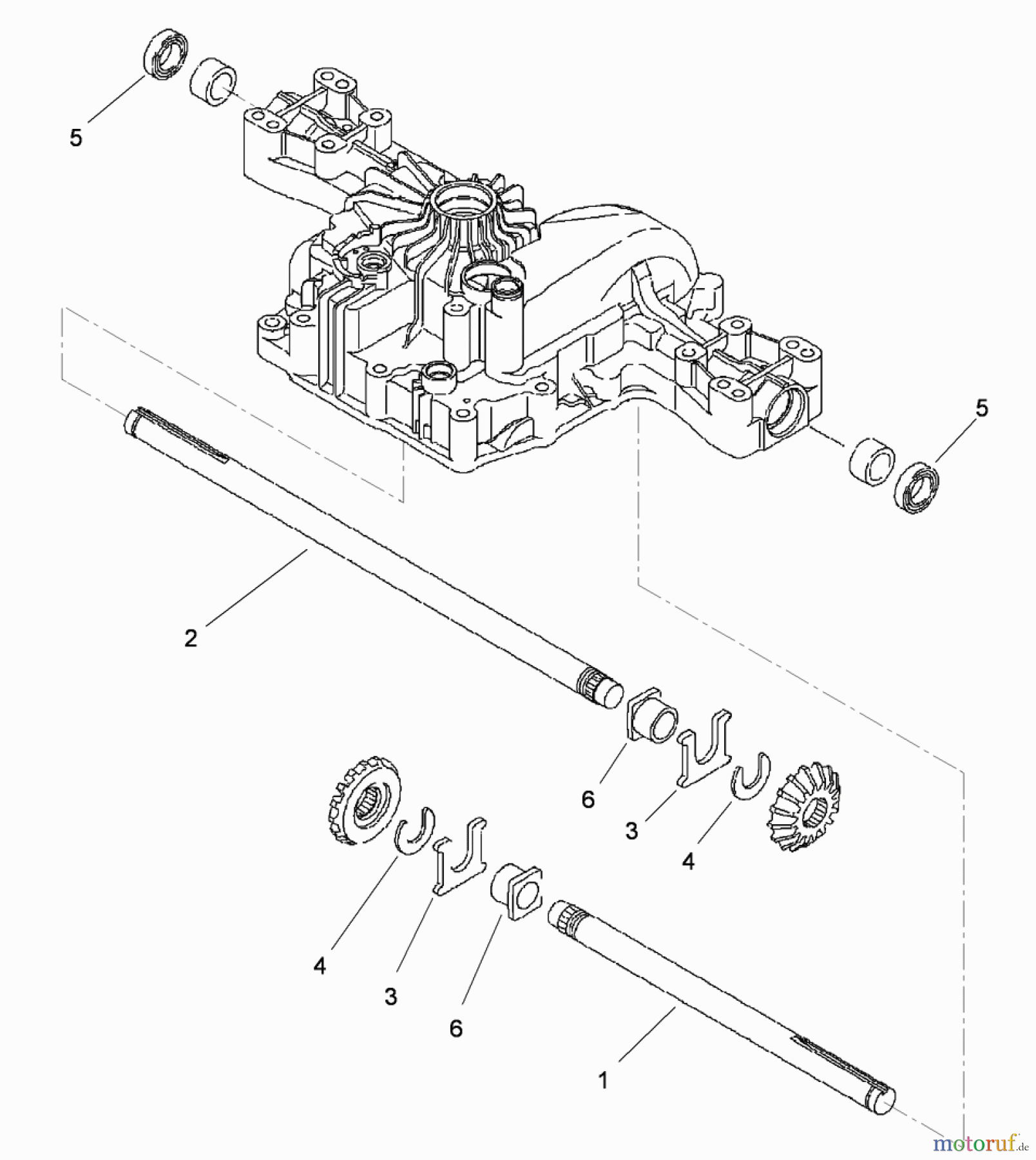 Toro Neu Mowers, Lawn & Garden Tractor Seite 1 74596 (DH 220) - Toro DH 220 Lawn Tractor, 2012 (SN 312000001-312999999) AXLE SHAFT ASSEMBLY TRANSMISSION ASSEMBLY NO. 114-3155