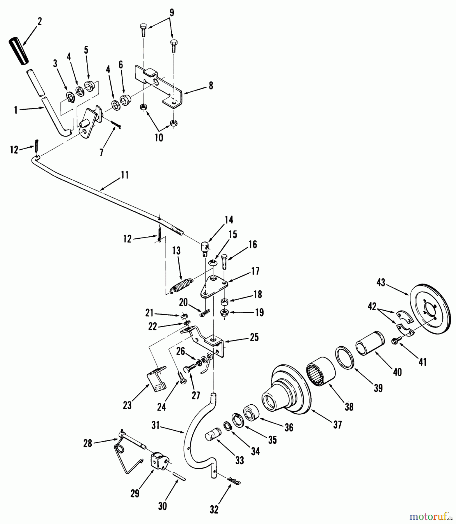  Toro Neu Mowers, Lawn & Garden Tractor Seite 2 91-10K802 (C-101)- Toro C-101 8-Speed Tractor, 1979 PTO CLUTCH AND CONTROL