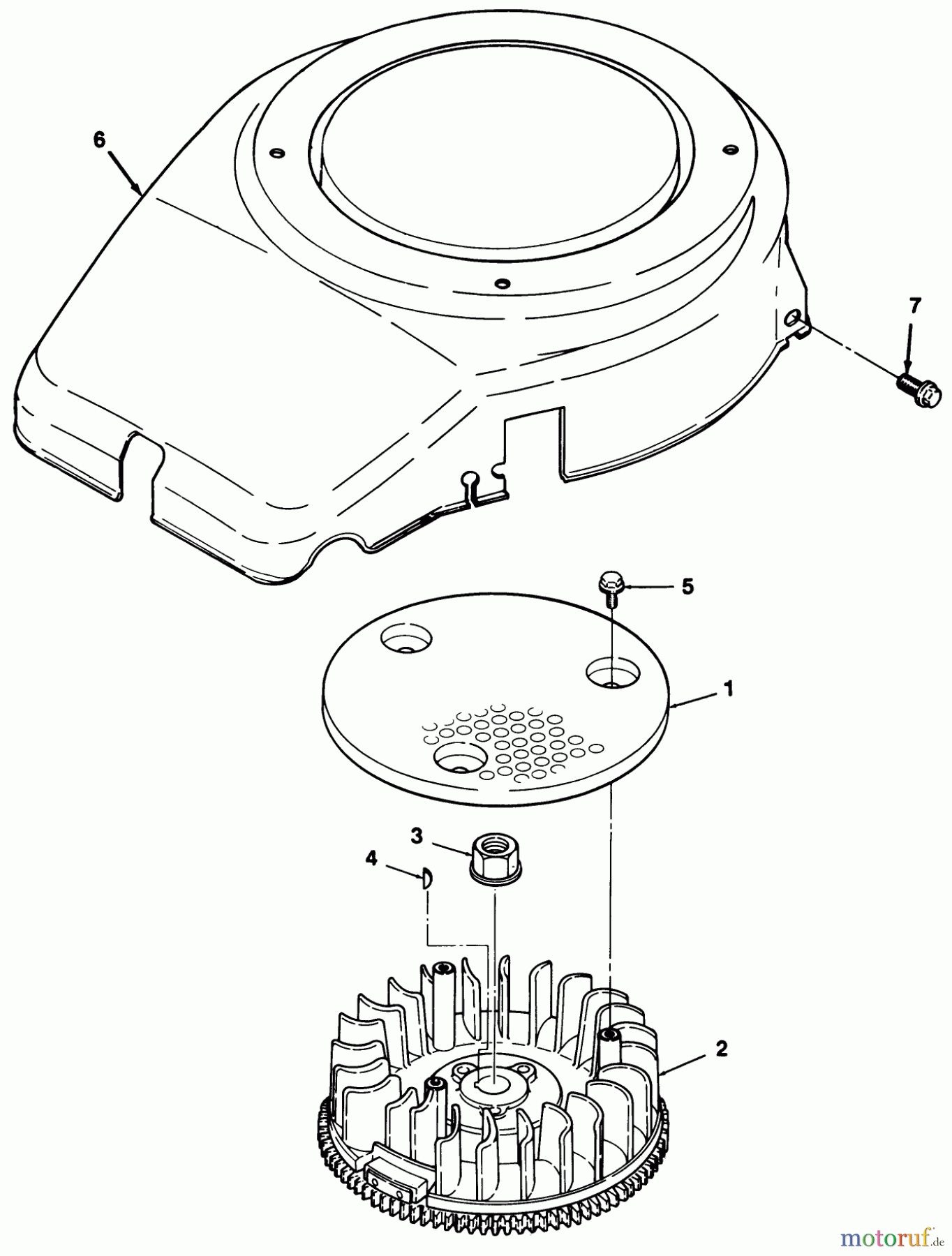  Toro Neu Mowers, Lawn & Garden Tractor Seite 2 R2-12O501 (212-5) - Toro 212-5 Tractor, 1991 (1000001-1999999) 12HP ENGINE FLYWHEEL & COVER ASSEMBLY