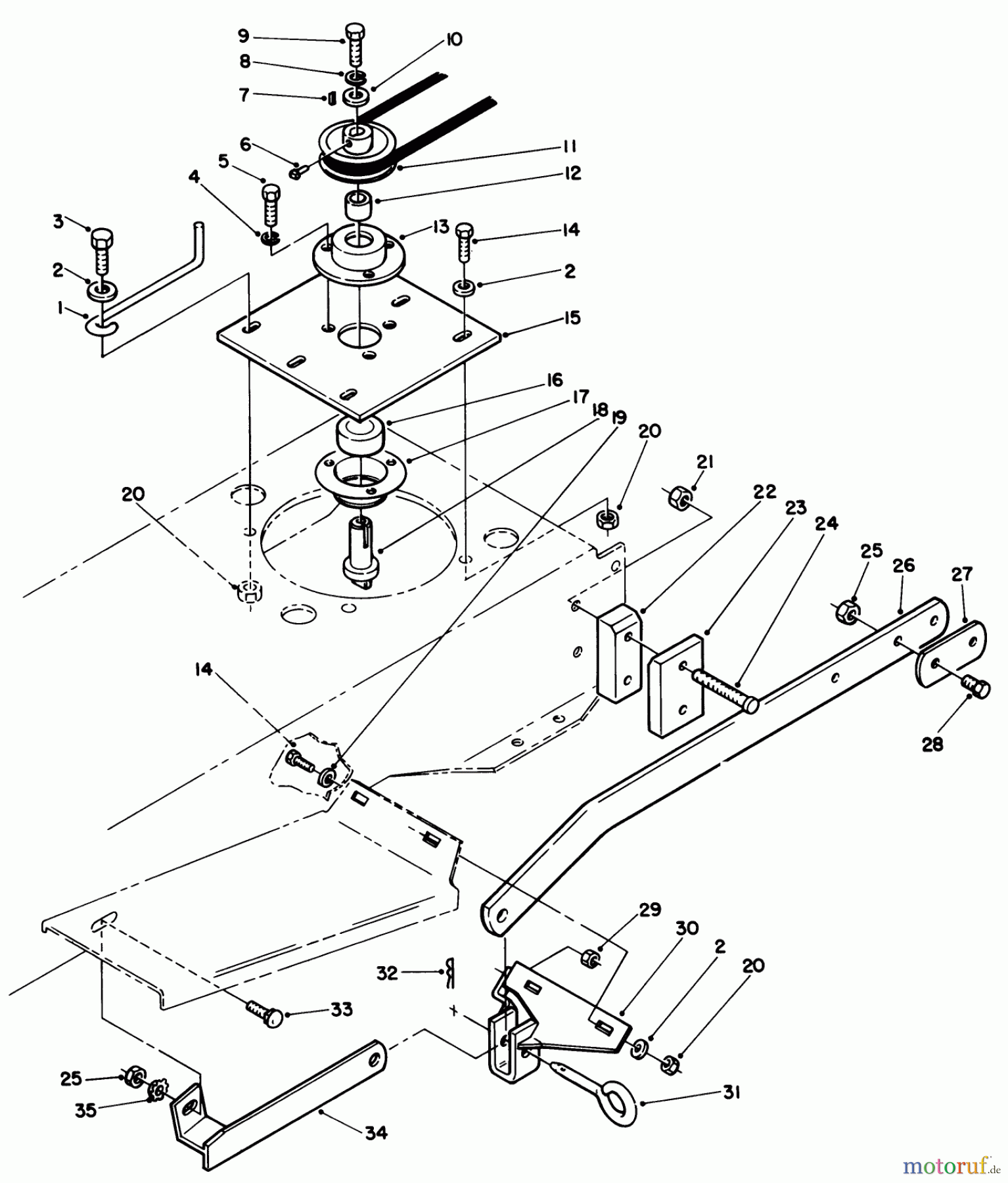  Toro Neu Mowers, Lawn & Garden Tractor Seite 2 R2-12O501 (212-5) - Toro 212-5 Tractor, 1991 (1000001-1999999) SWEEPER P.T.O. ASSEMBLY (212-5)