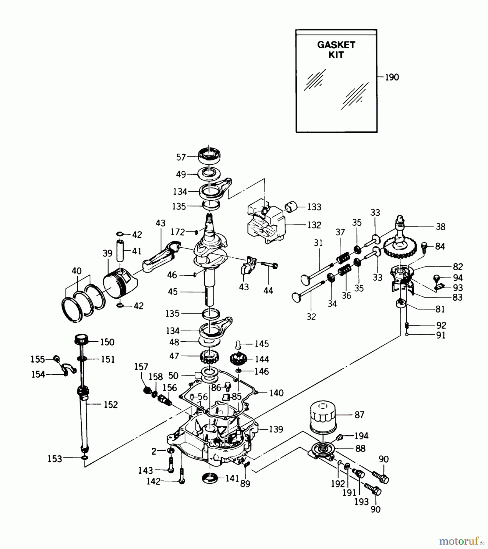  Toro Neu Mowers, Rear-Engine Rider 33-11B602 (111-6) - Toro 111-6 Rear Engine Rider, 1988 KAWASAKI FB460V TYPE BS-15 ENGINE #2