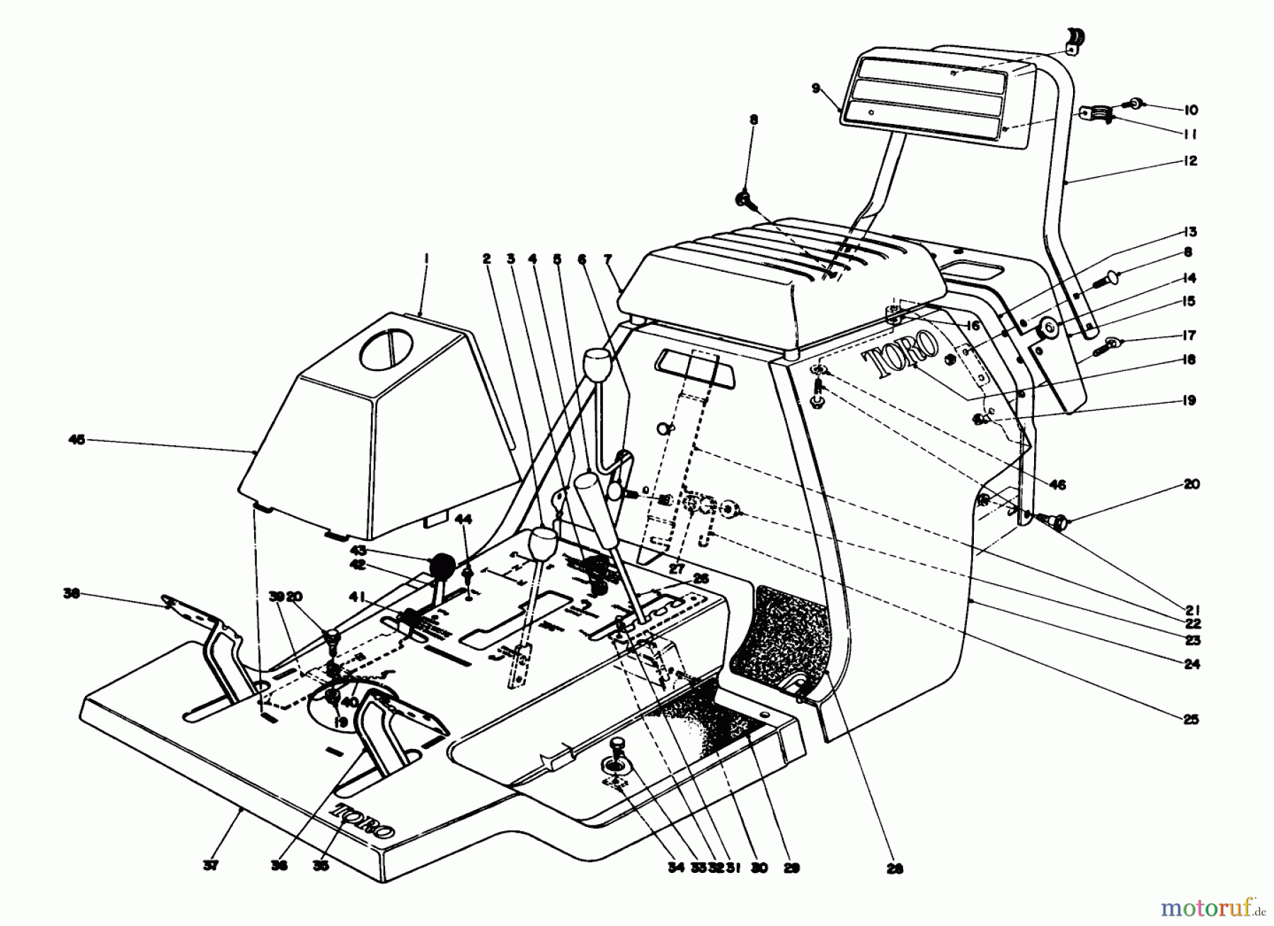 Toro Neu Mowers, Rear-Engine Rider 56022 - Toro 25