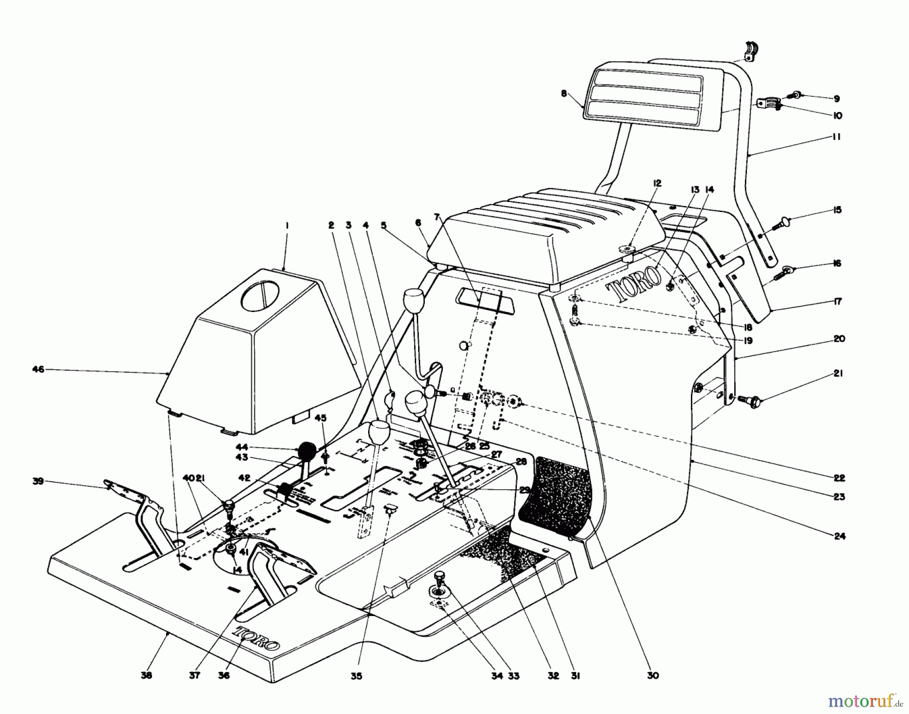  Toro Neu Mowers, Rear-Engine Rider 56044 - Toro 25