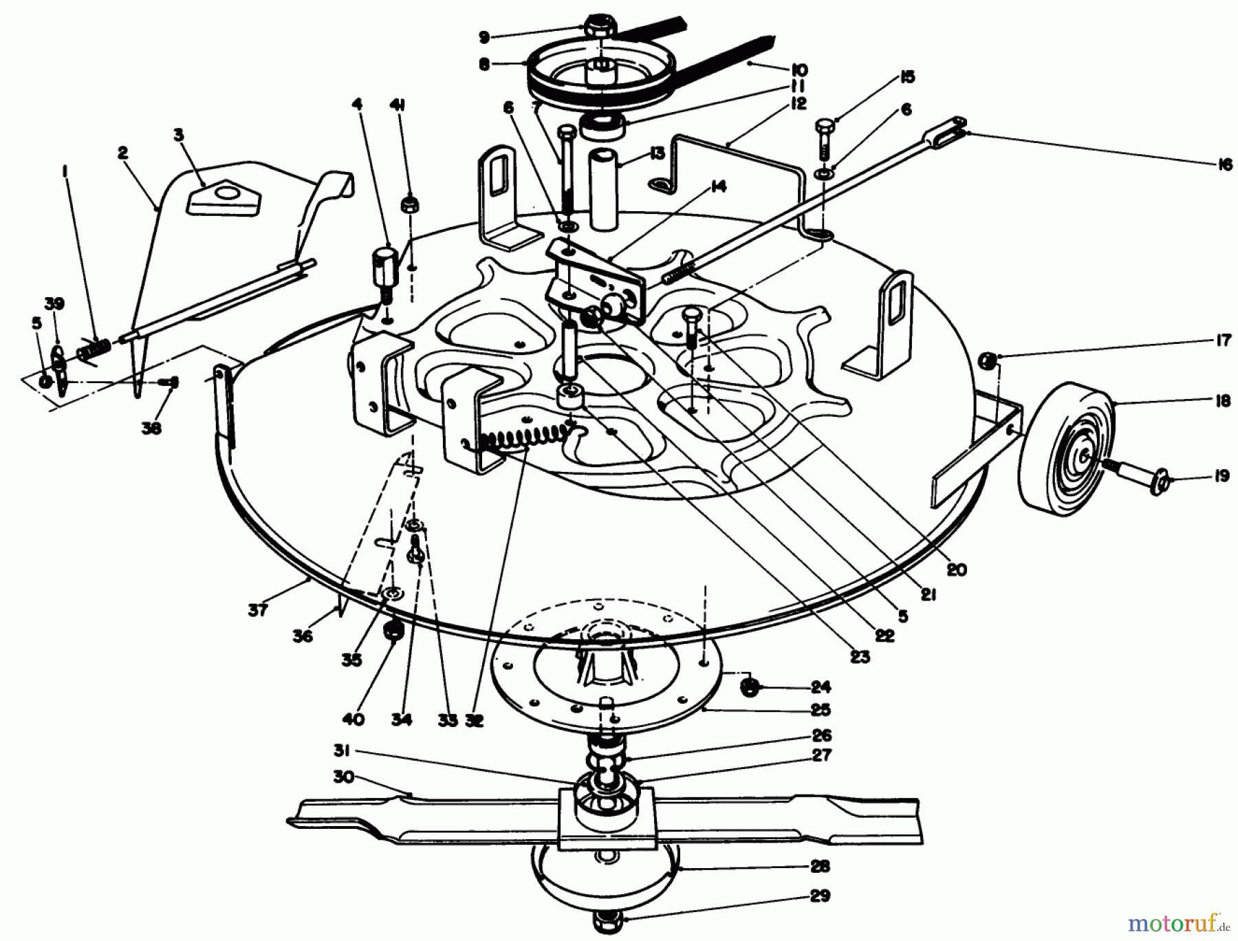  Toro Neu Mowers, Rear-Engine Rider 56128 (8-25) - Toro 8-25 Rear Engine Rider, 1989 (9000001-9999999) CUTTING UNIT ASSEMBLY