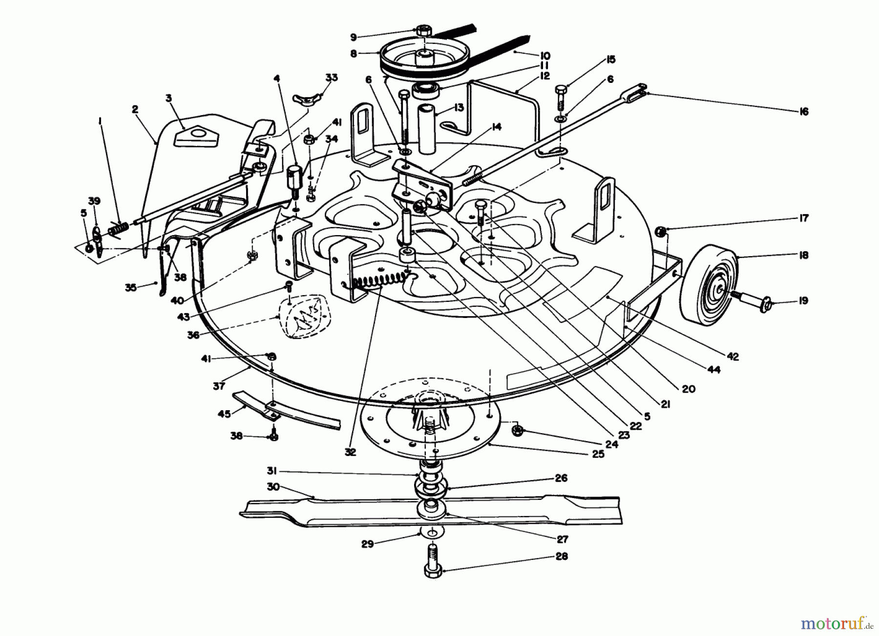  Toro Neu Mowers, Rear-Engine Rider 56132 (825) - Toro 825 Recycler Rider, 1991 (1000001-1999999) CUTTING UNIT ASSEMBLY