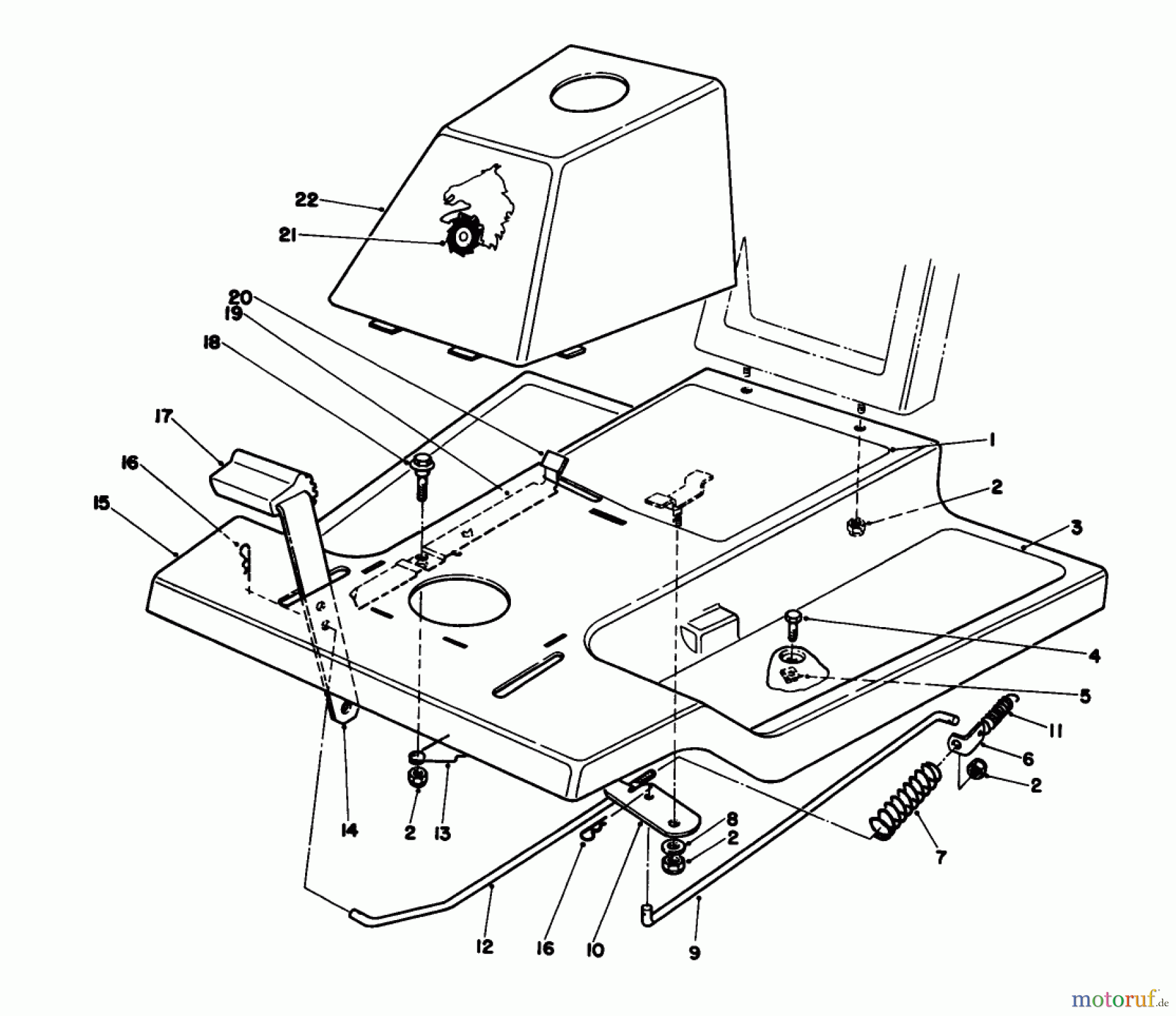  Toro Neu Mowers, Rear-Engine Rider 56133 (8-25) - Toro 8-25 Rear Engine Rider, 1992 (2000001-2999999) FRONT BODY ASSEMBLY