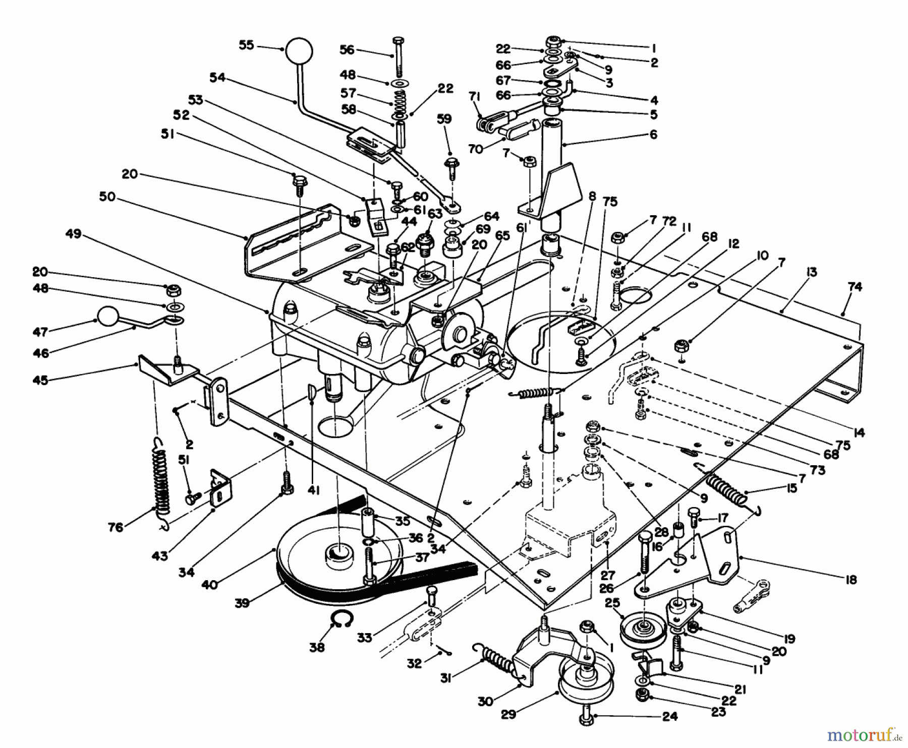  Toro Neu Mowers, Rear-Engine Rider 56133 (8-25) - Toro 8-25 Rear Engine Rider, 1992 (2000001-2999999) TRANSMISSION & LINKAGE ASSEMBLY