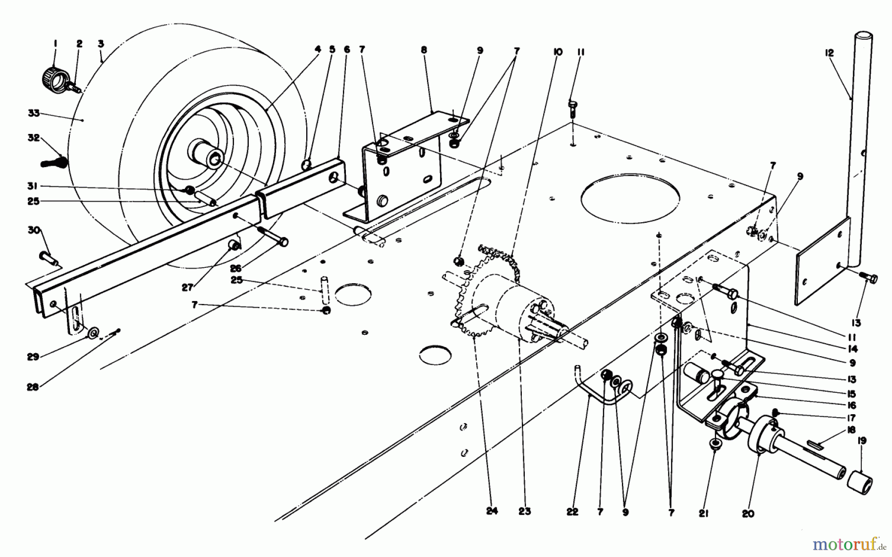  Toro Neu Mowers, Rear-Engine Rider 56138 (8-32) - Toro 8-32 Rear Engine Rider, 1985 (5000001-5999999) REAR AXLE ASSEMBLY