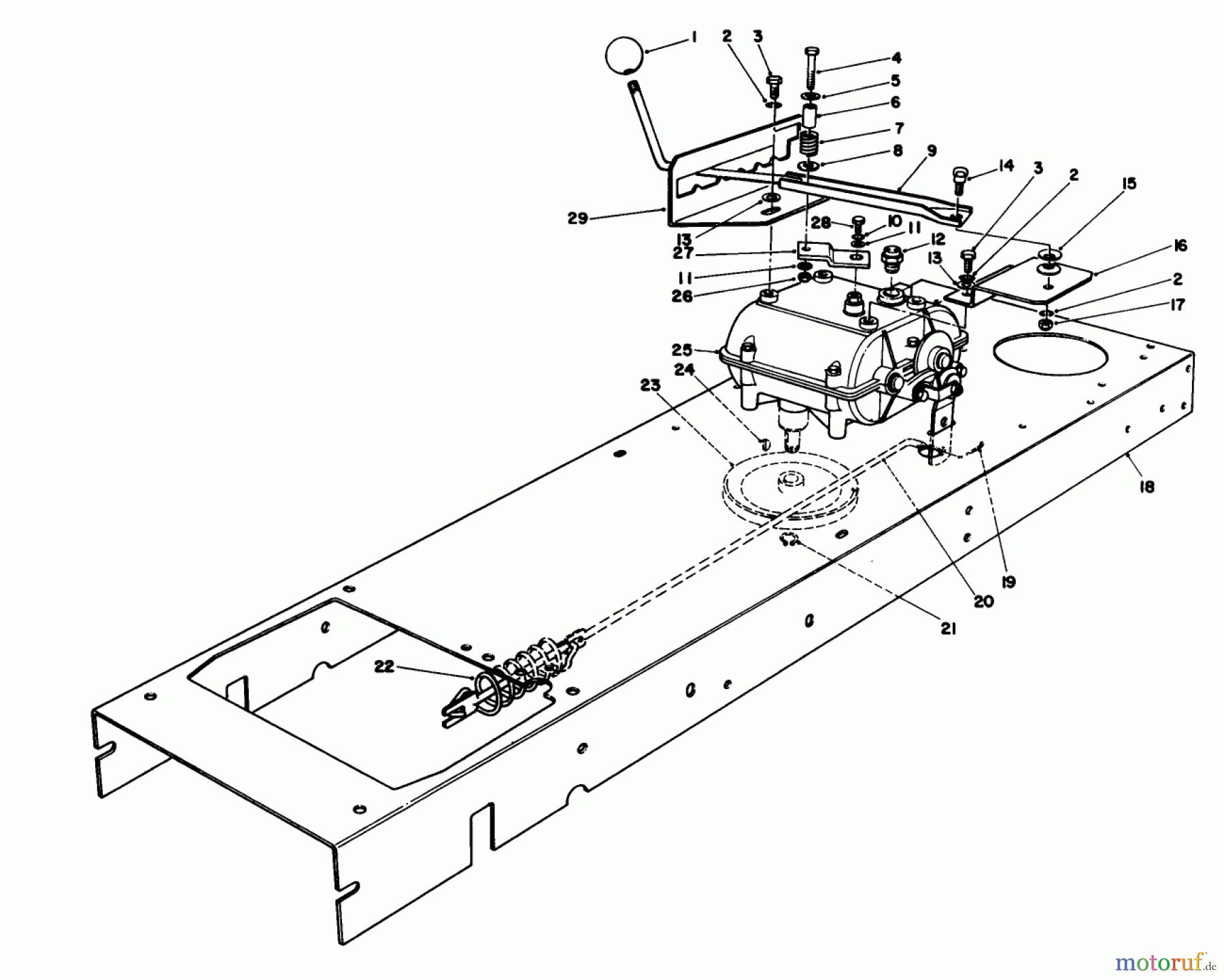  Toro Neu Mowers, Rear-Engine Rider 56145 (8-32) - Toro 8-32 Rear Engine Rider, 1986 (6000001-6999999) TRANSMISSION LINKAGE ASSEMBLY