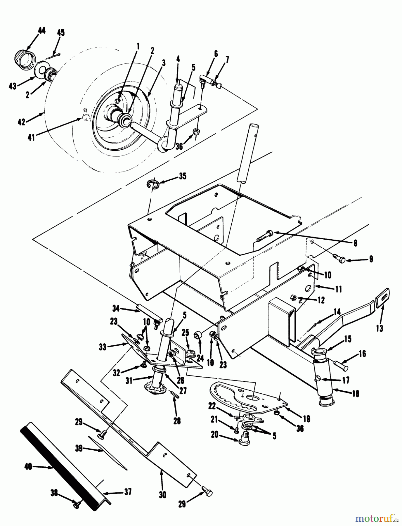  Toro Neu Mowers, Rear-Engine Rider 56175 (12-32) - Toro 12-32 Rear Engine Rider, 1990 (0000001-0999999) FRONT AXLE ASSEMBLY