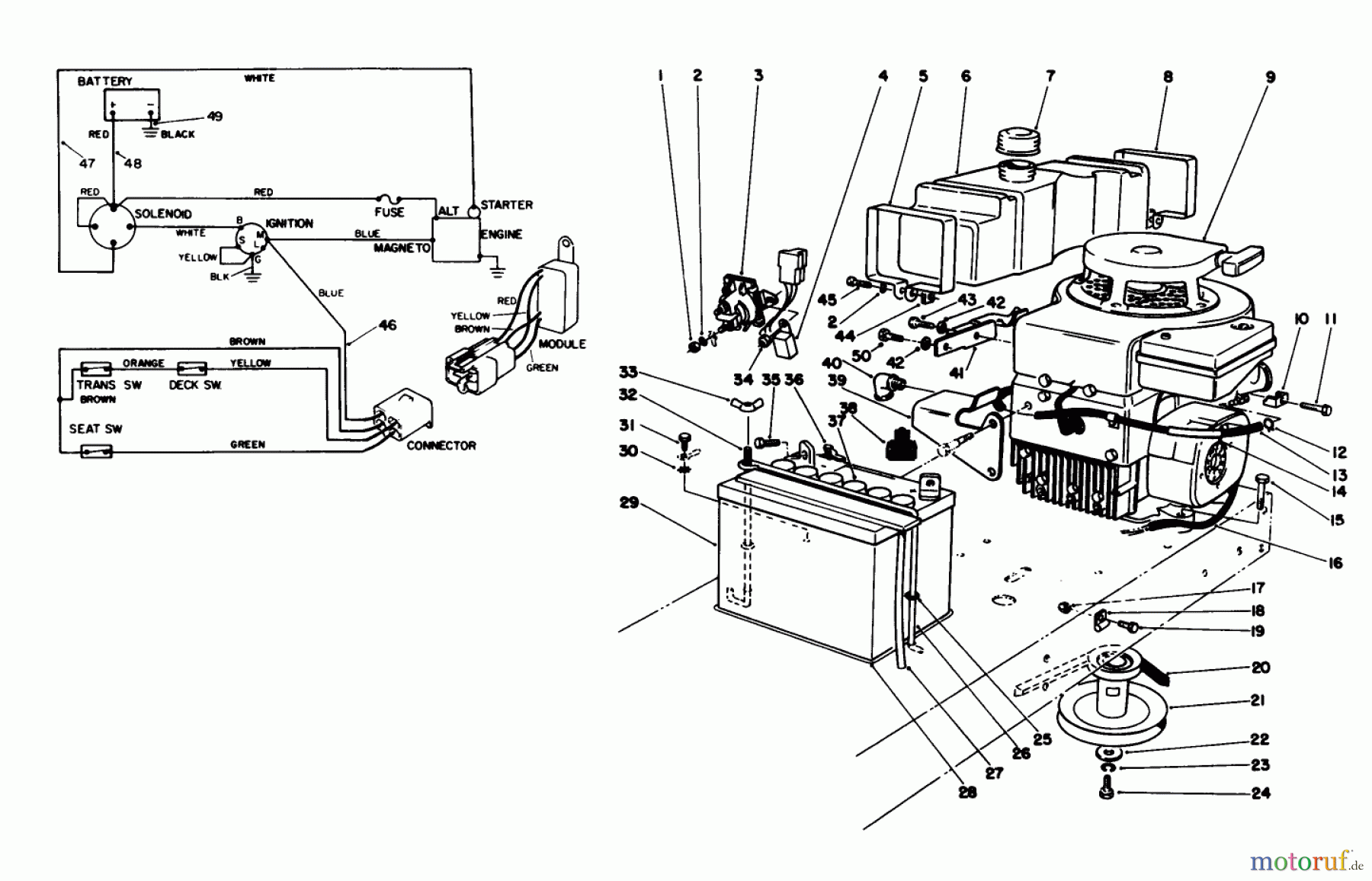 Toro Neu Mowers, Rear-Engine Rider 56170 (11-32) - Toro 11-32 Professional Rear Engine Rider, 1987 (7000001-7999999) ENGINE ASSEMBLY