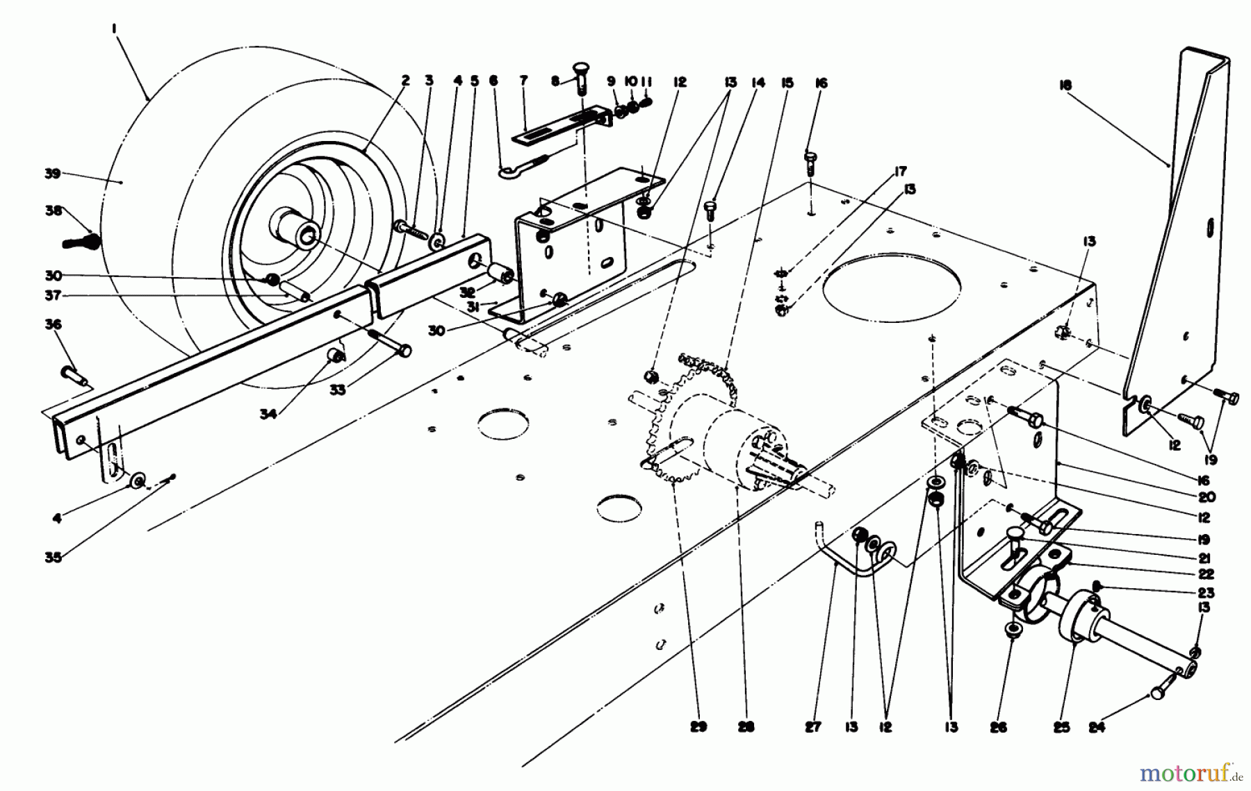  Toro Neu Mowers, Rear-Engine Rider 56170 (11-32) - Toro 11-32 Professional Rear Engine Rider, 1987 (7000001-7999999) REAR AXLE ASSEMBLY