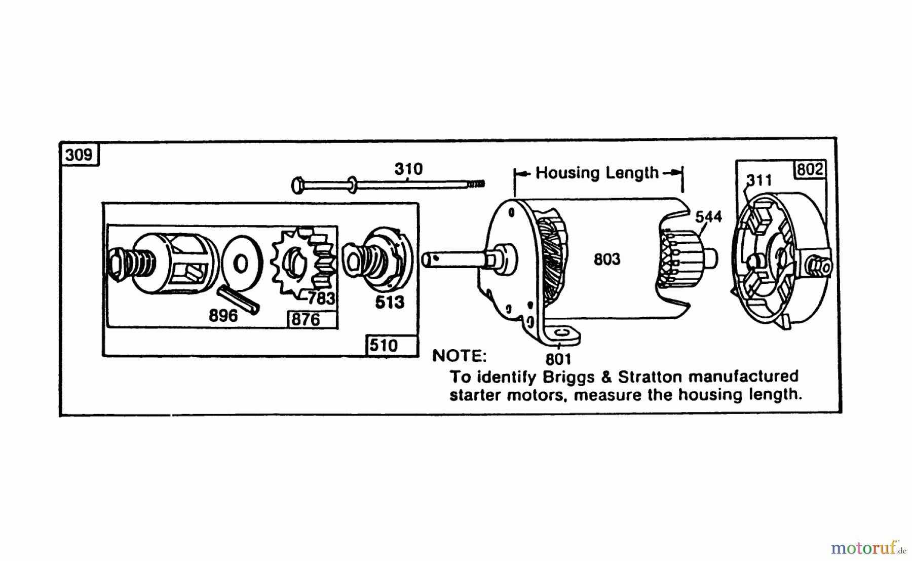  Toro Neu Mowers, Rear-Engine Rider 56150 (8-32) - Toro 8-32 Professional Rider, 1989 (9000001-9999999) STARTER MOTOR ASSEMBLY