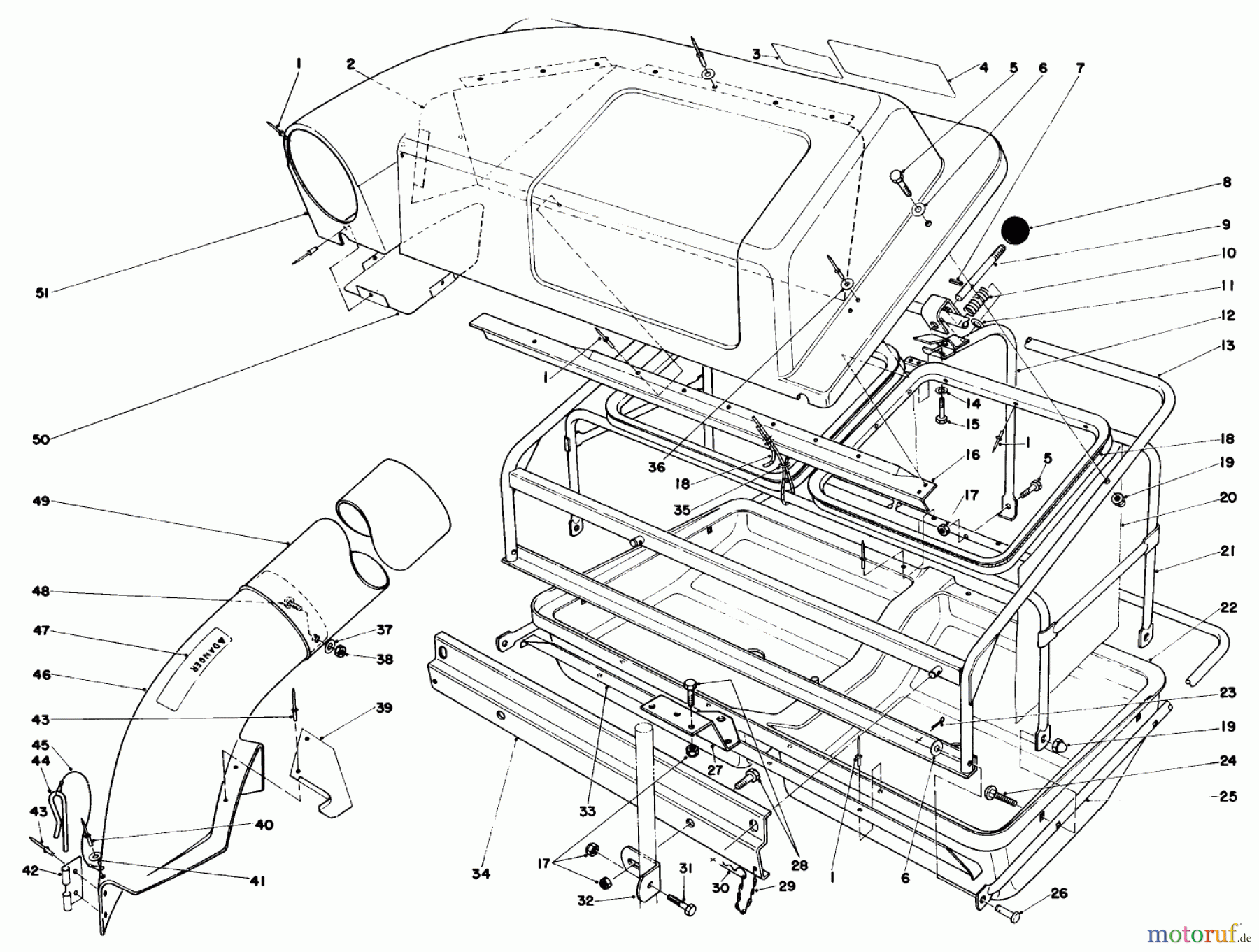  Toro Neu Mowers, Rear-Engine Rider 56155 (11-32) - Toro 11-32 Rear Engine Rider, 1983 (3000001-3999999) EASY FILL GRASS CATCHER MODEL 59120 (OPTIONAL)