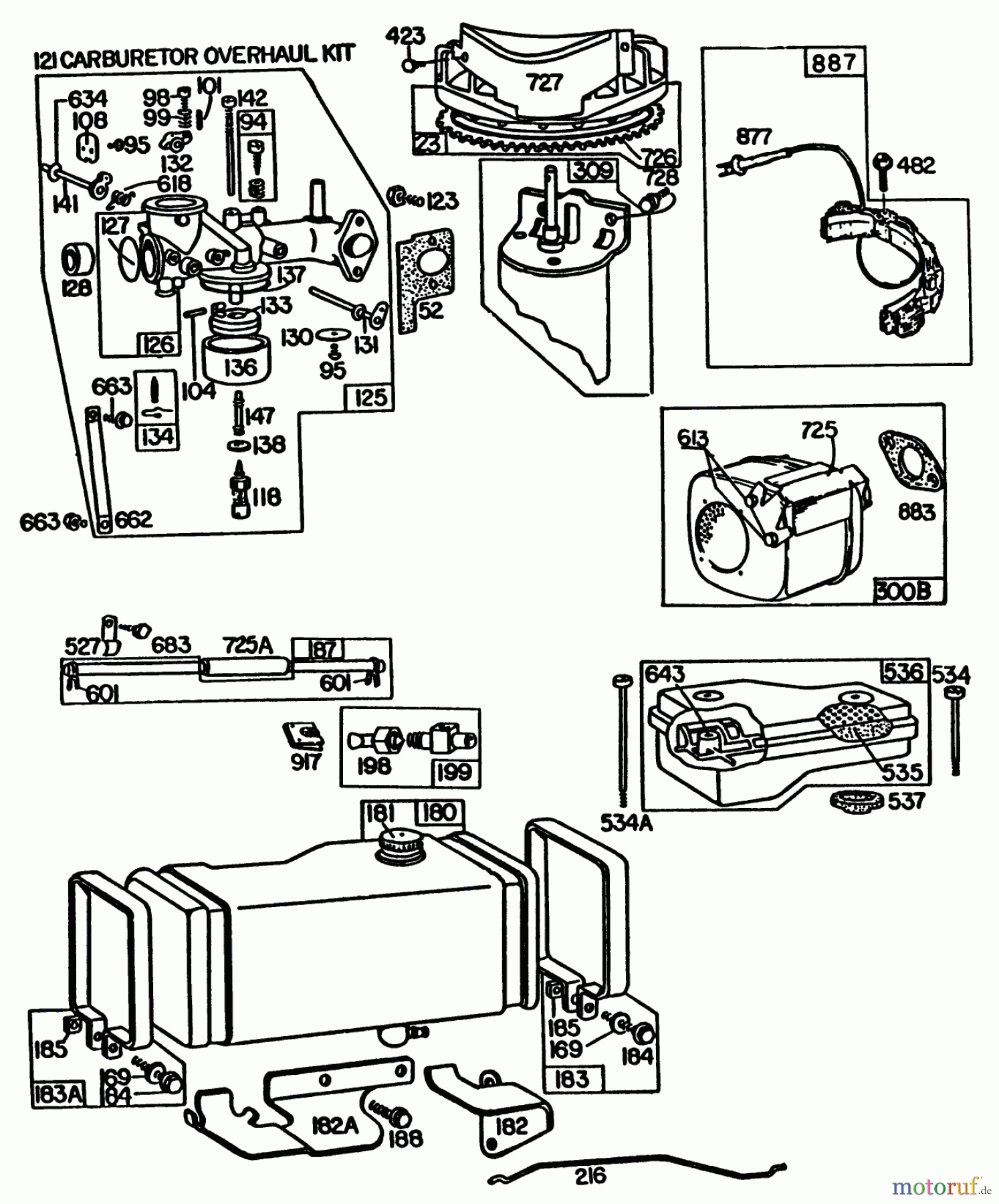 Toro Neu Mowers, Rear-Engine Rider 56155 (11-32) - Toro 11-32 Rear Engine Rider, 1983 (3000001-3999999) ENGINE BRIGGS & STRATTON MODEL NO. 252707-0633-01 #2