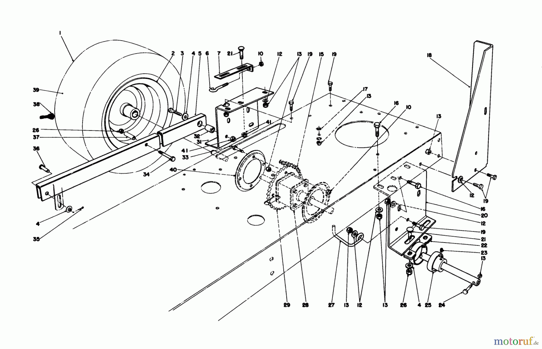  Toro Neu Mowers, Rear-Engine Rider 56185 (8-32) - Toro 8-32 Rear Engine Rider, 1991 (1000001-1999999) REAR AXLE ASSEMBLY