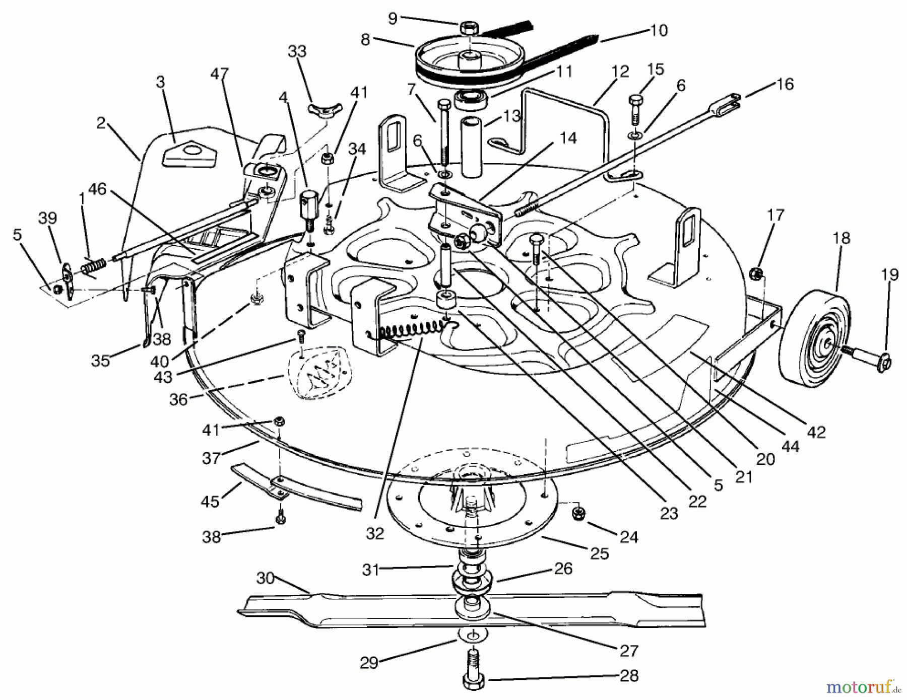 Toro Neu Mowers, Rear-Engine Rider 70040 (8-25) - Toro 8-25 Rear Engine Rider, 1993 (39000001-39999999) CUTTING UNIT ASSEMBLY