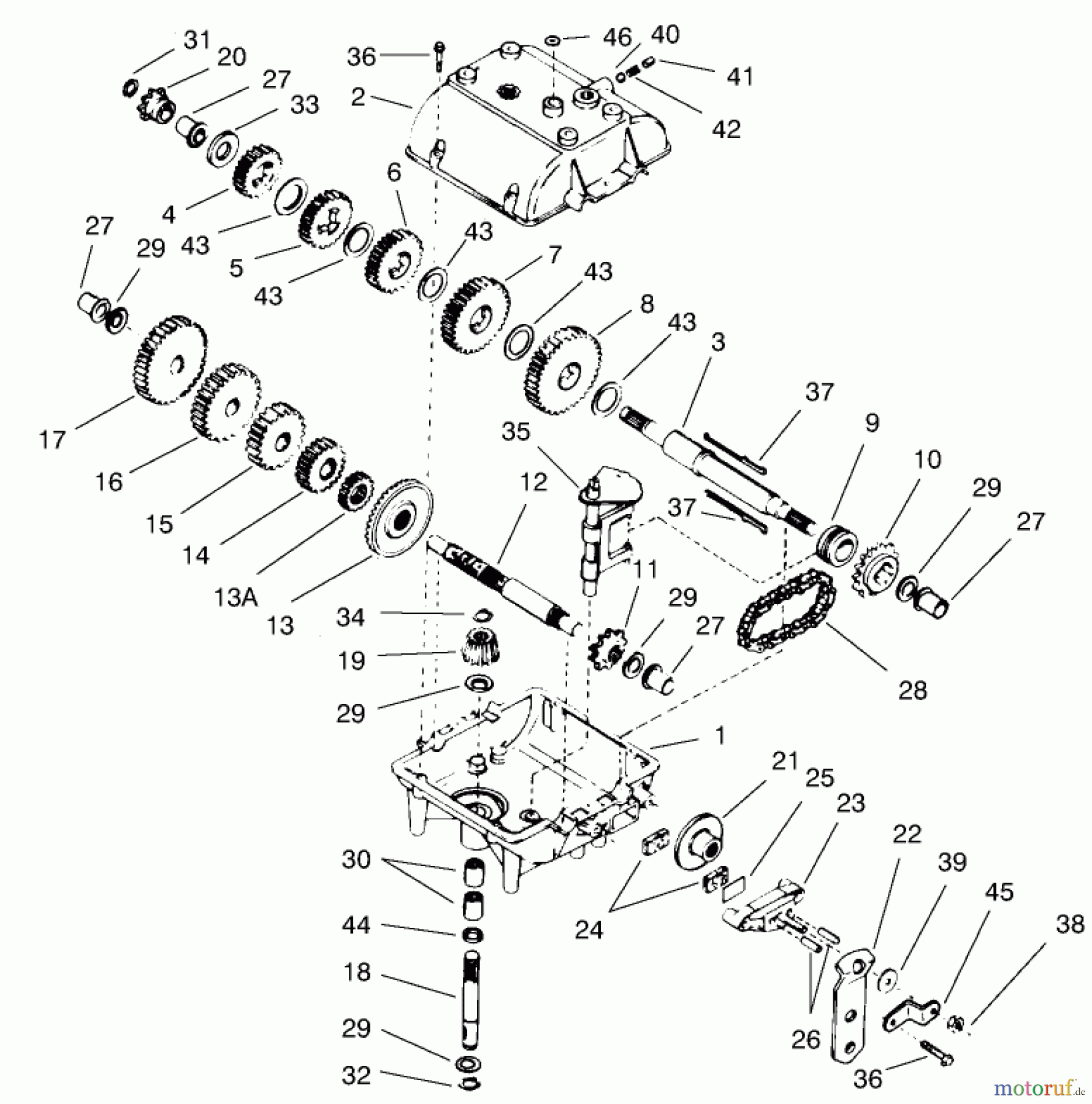  Toro Neu Mowers, Rear-Engine Rider 70044 (8-25) - Toro 8-25 Rear Engine Rider, 2002 (220000001-220999999) TRANSMISSION PEERLESS MODEL 700-025