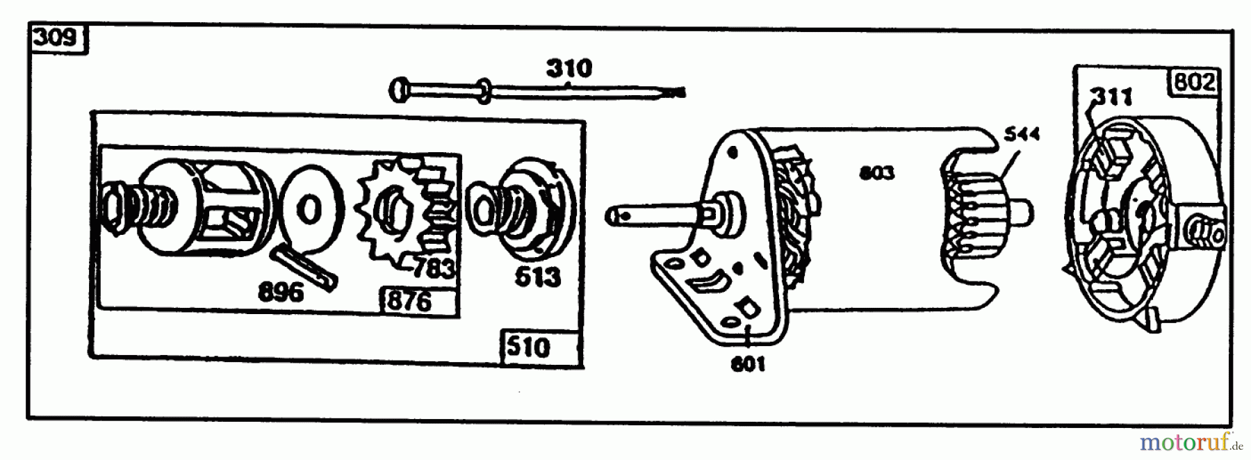 Toro Neu Mowers, Rear-Engine Rider 70060 (8-25) - Toro 8-25 Rear Engine Rider, 1996 (6900001-6999999) STARTER-BRIGGS & STRATTON NO. 195707-0121-01