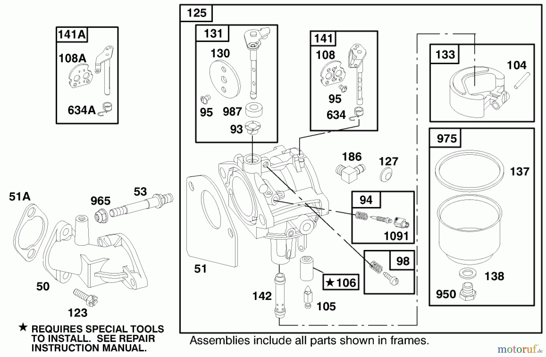 Toro Neu Mowers, Rear-Engine Rider 70084 (12-32) - Toro 12-32 Rear Engine Rider, 1998 (8900001-8999999) ENGINE BRIGGS & STRATTON MODEL #1