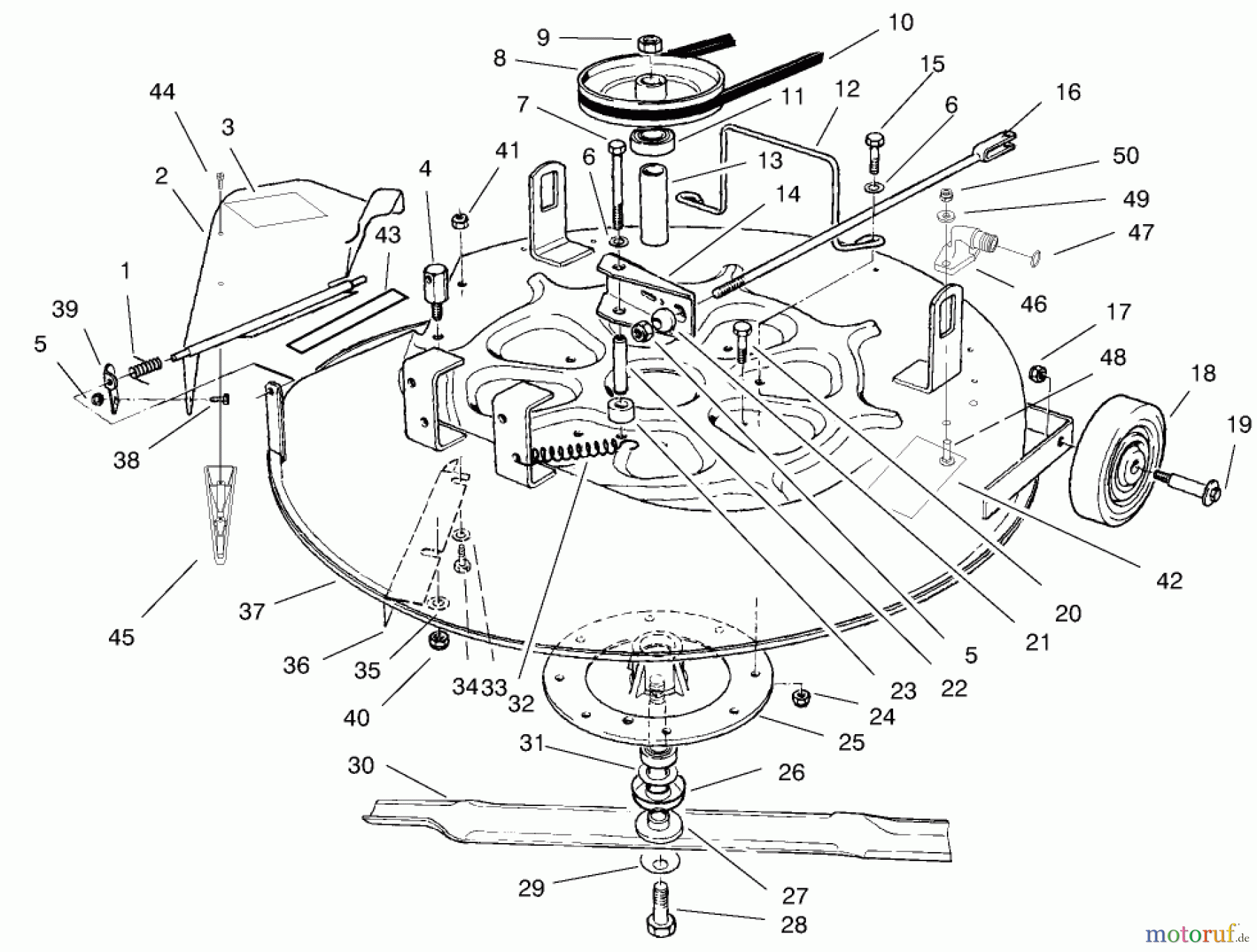  Toro Neu Mowers, Rear-Engine Rider 70122 (8-25) - Toro 8-25 Rear Engine Rider, 2001 (210000001-210999999) CUTTING UNIT ASSEMBLY