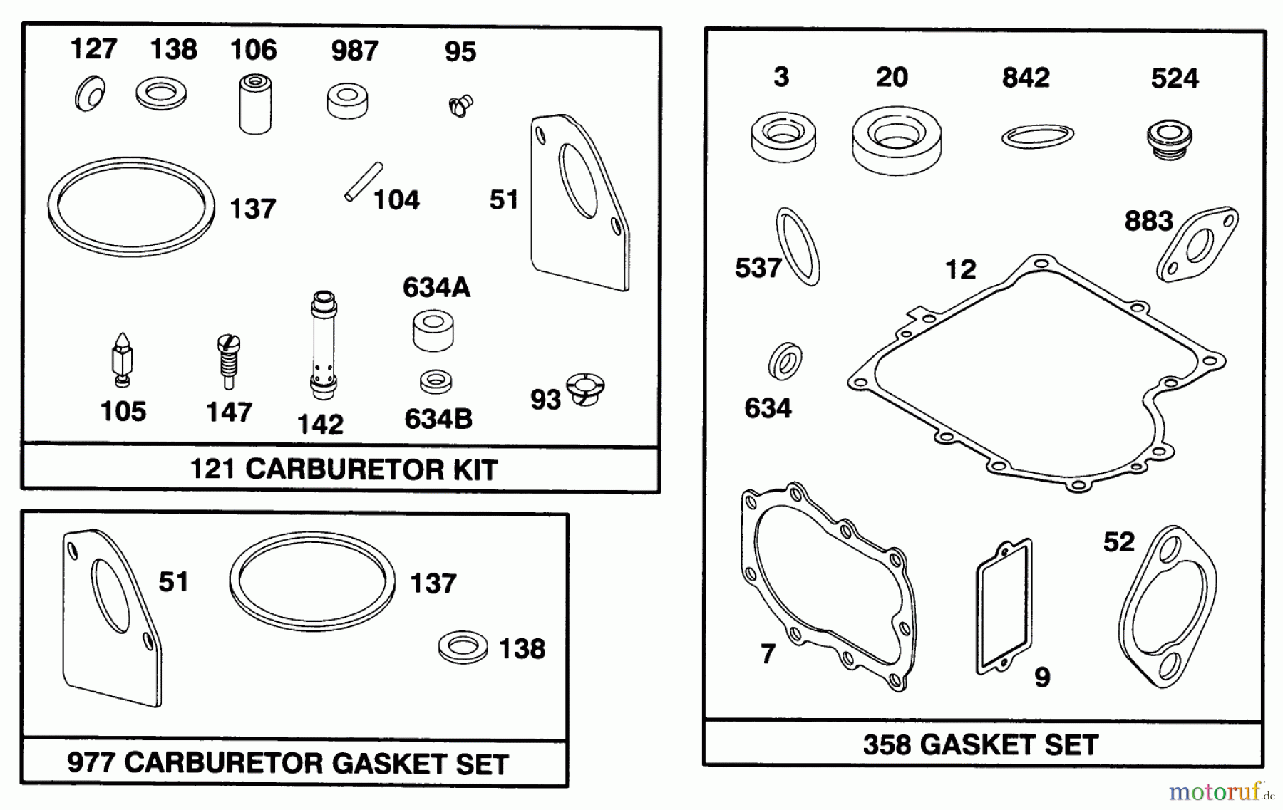 Toro Neu Mowers, Rear-Engine Rider 70131 (13-32) - Toro 13-32 Rear Engine Rider, 1996 (6900001-6999999) ENGINE BRIGGS & STRATTON MODEL 28M707-0127-01 #9