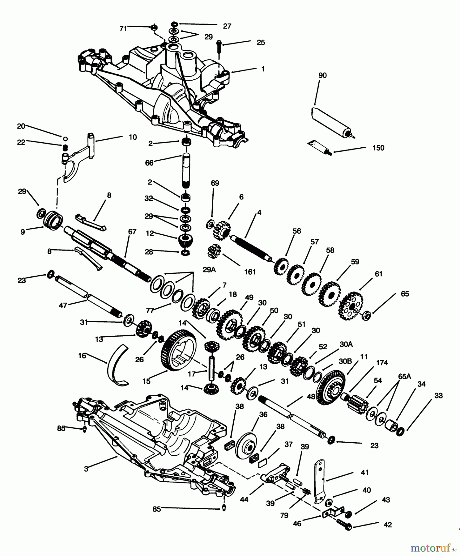 Toro Neu Mowers, Rear-Engine Rider 70141 (12-32) - Toro 12-32 Rear Engine Rider, 1995 (59000001-59999999) PEERLESS TRANSAXLE MODEL NO. 915-019