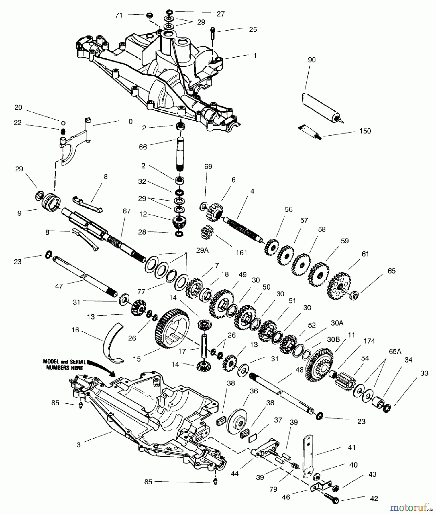 Toro Neu Mowers, Rear-Engine Rider 70171 (12-32) - Toro 12-32 Rear Engine Rider, 1999 (9900001-9999999) PEERLESS TRANSAXLE MODEL NO. 915-919