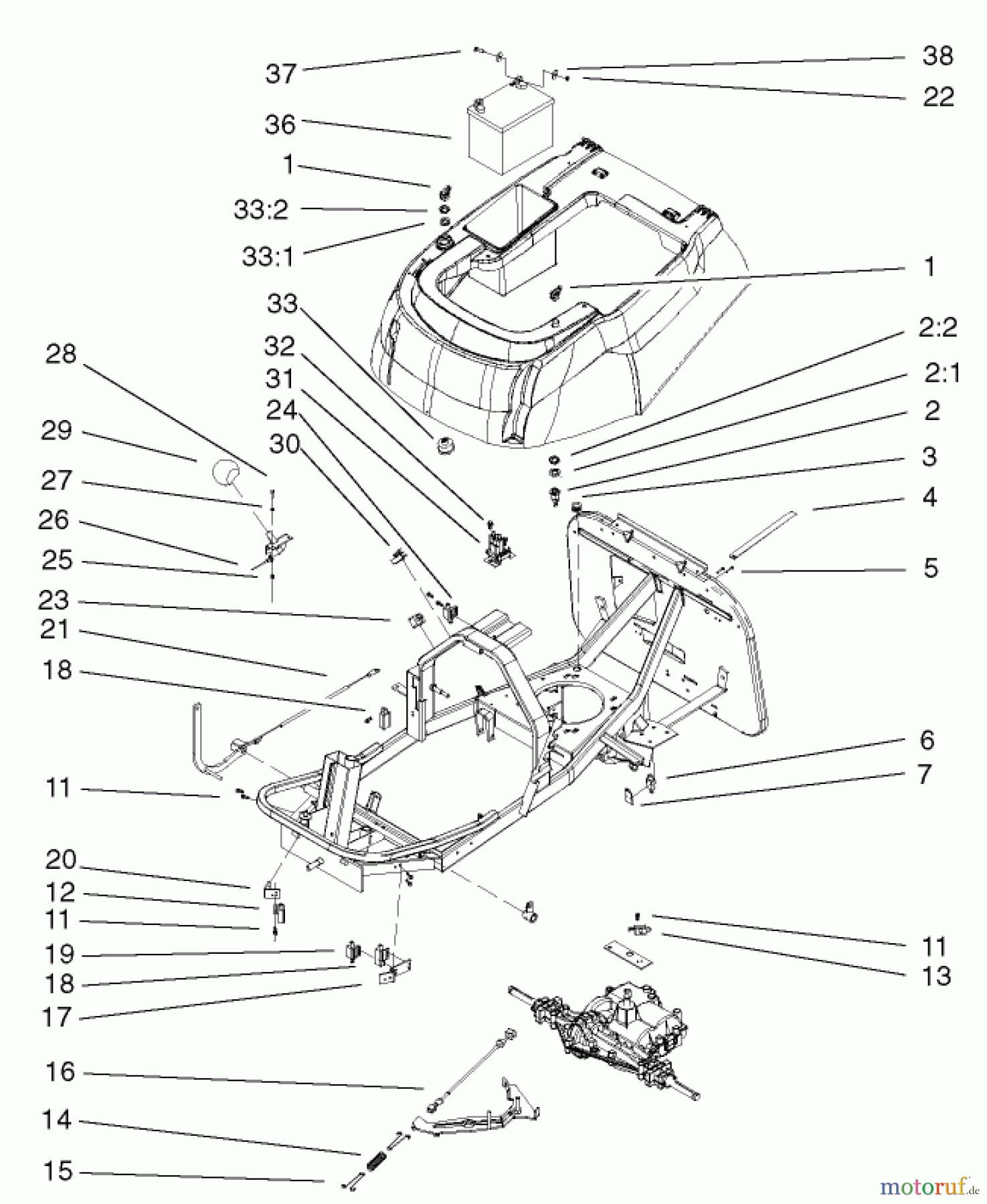 Toro Neu Mowers, Rear-Engine Rider 70184 (13-32H) - Toro 13-32H Rear Engine Rider, 2002 (220000001-220999999) ELECTRICAL AND CABLE ASSEMBLY