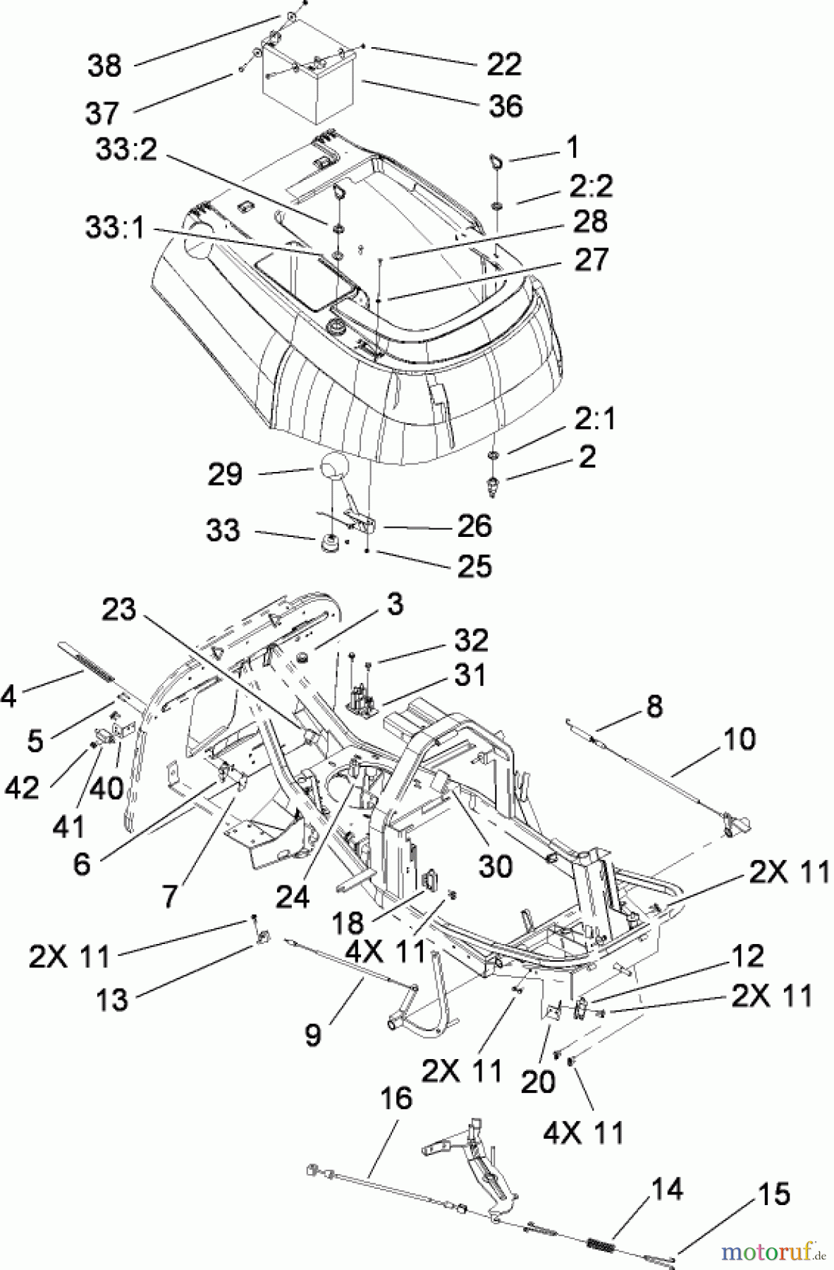 Toro Neu Mowers, Rear-Engine Rider 70185 (G132) - Toro G132 Rear-Engine Riding Mower, 2008 (270805706-280899564) ELECTRICAL ASSEMBLY